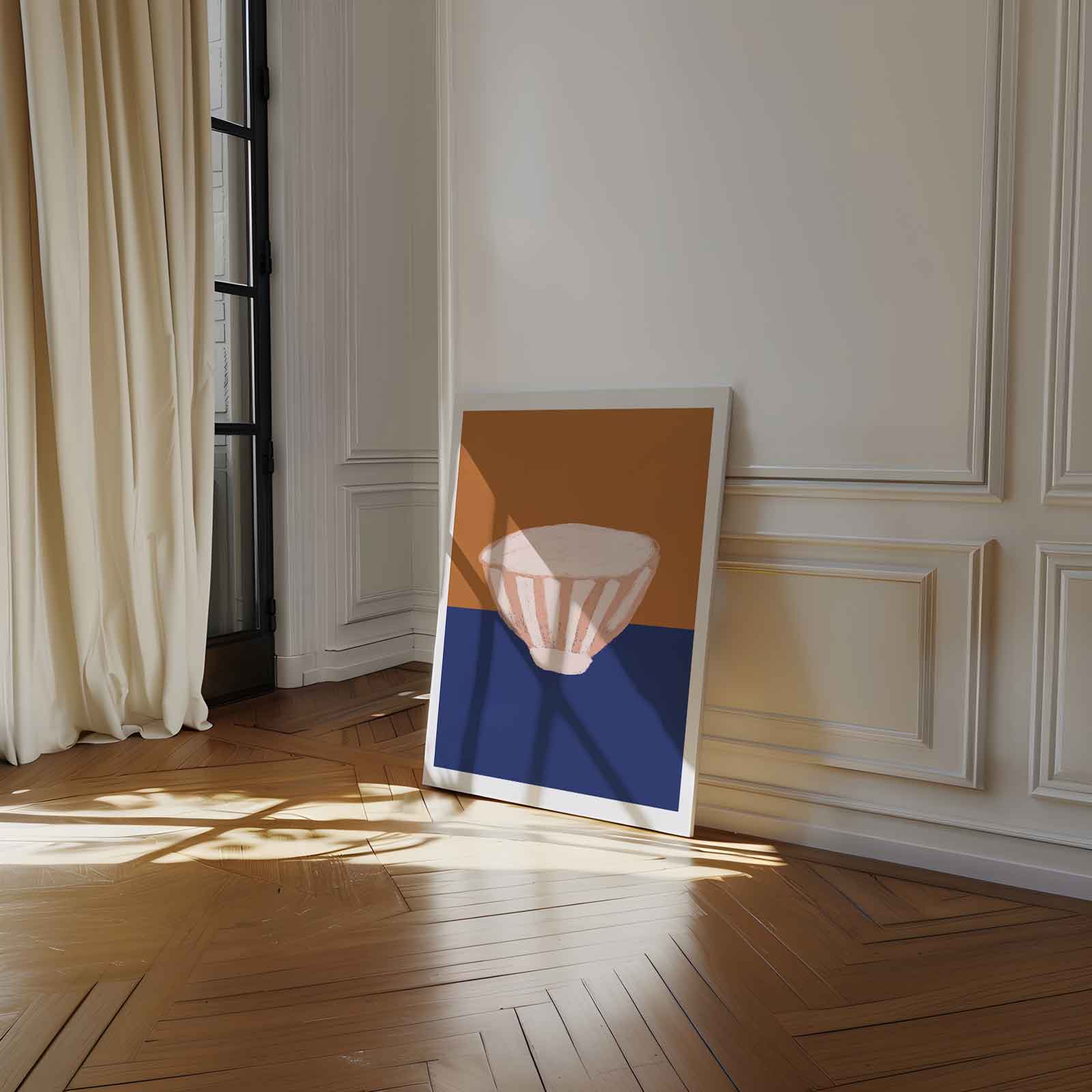 Kleurrijke Kom op Tweekleurige Achtergrond Kunstwerk-canvas-dibond-plexiglas-wanddecoratie-WallArtistic