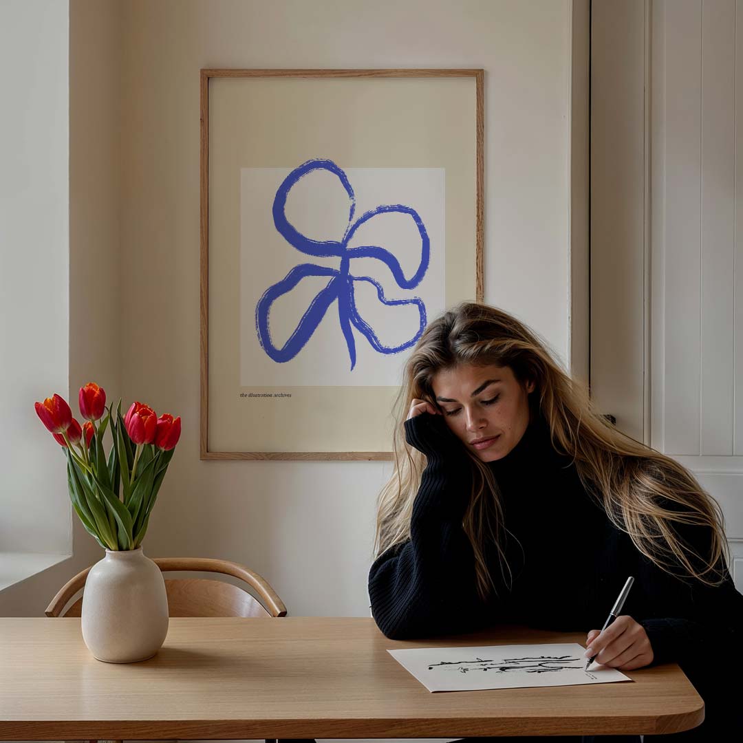 Moderne Bloemillustratie Poster-WallArtistic