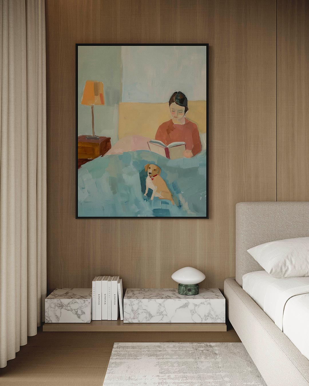 Huiselijke lezing Kunstwerk