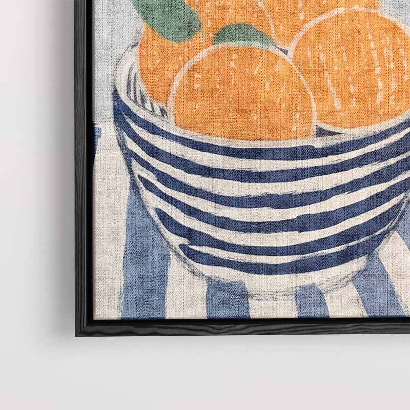 Zomerse Citrus in Streepjeskom Kunstwerk-canvas-dibond-plexiglas-wanddecoratie-WallArtistic