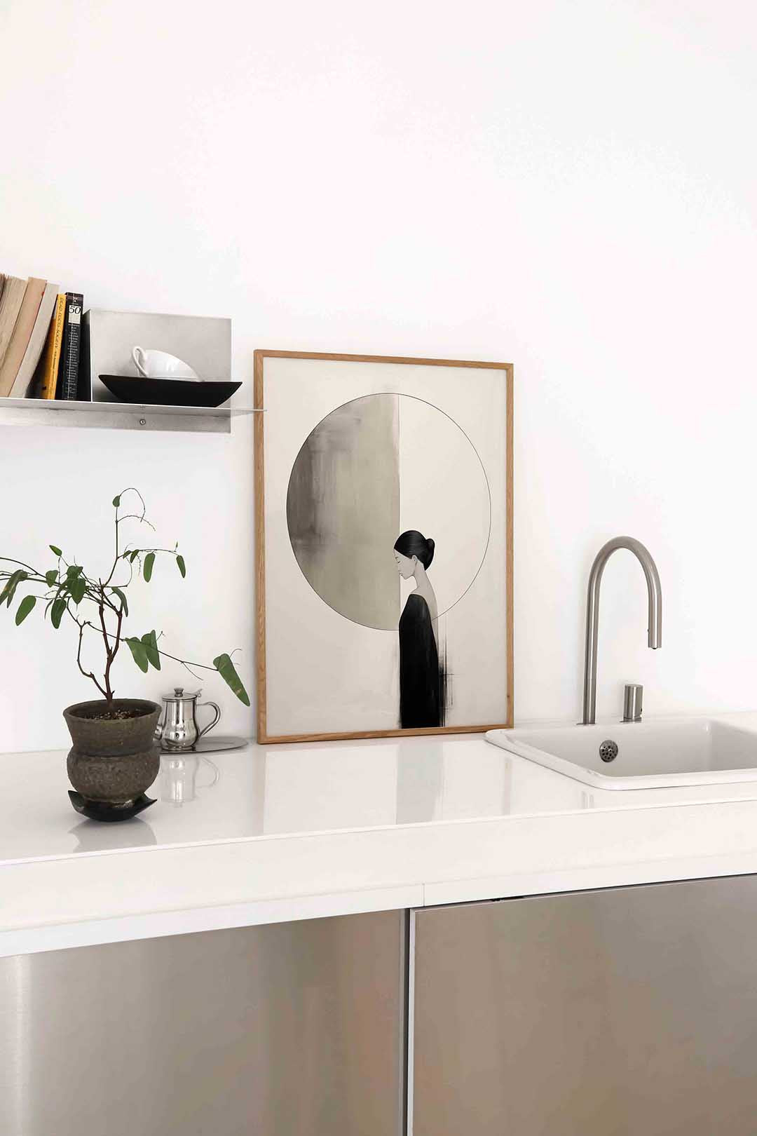 Vrouw met cirkel Poster