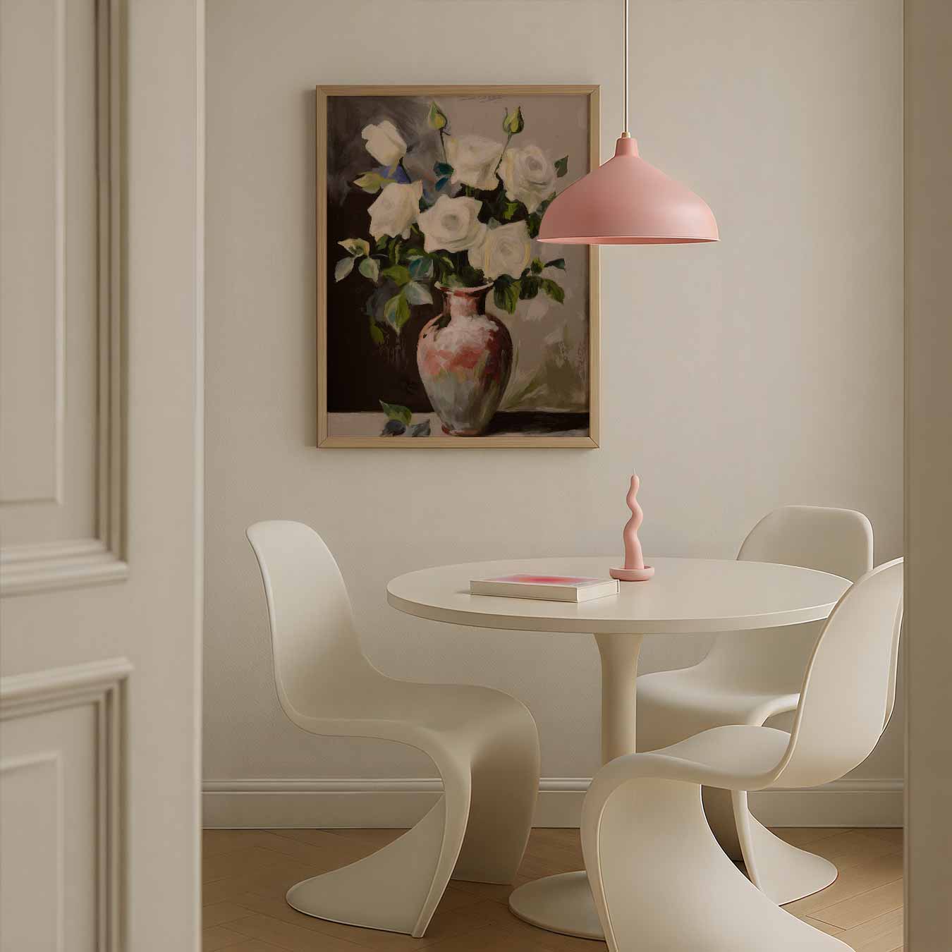 Elegante Witte Rozen Poster