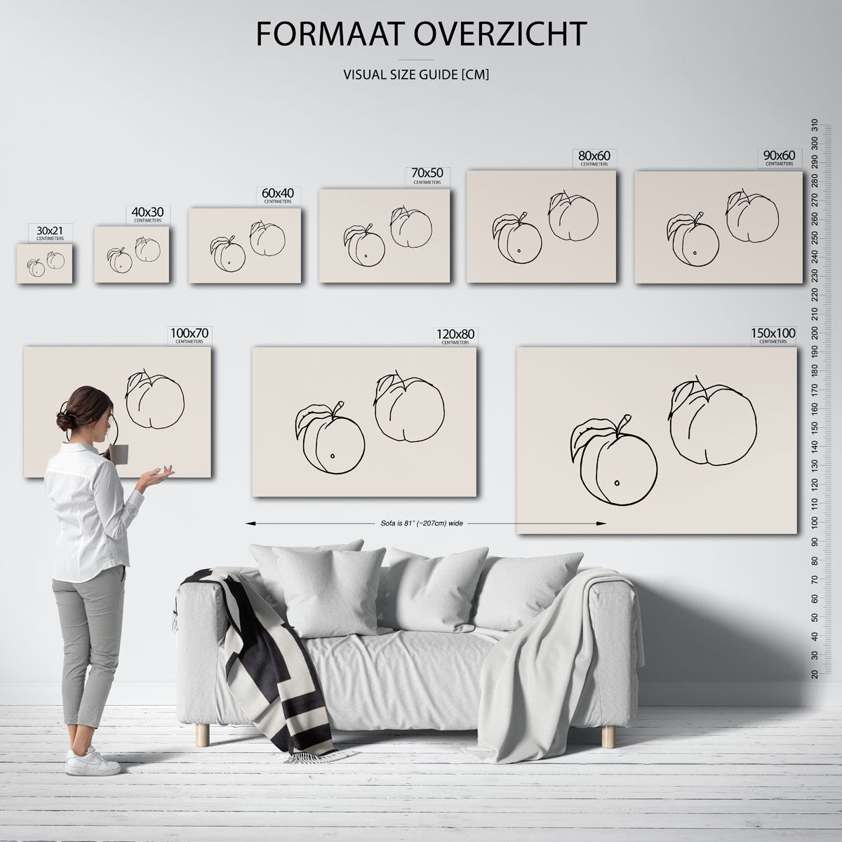 Perziken schets Poster