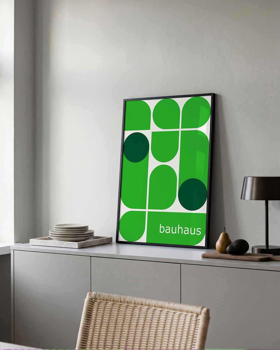 Groene vormencompositie Poster