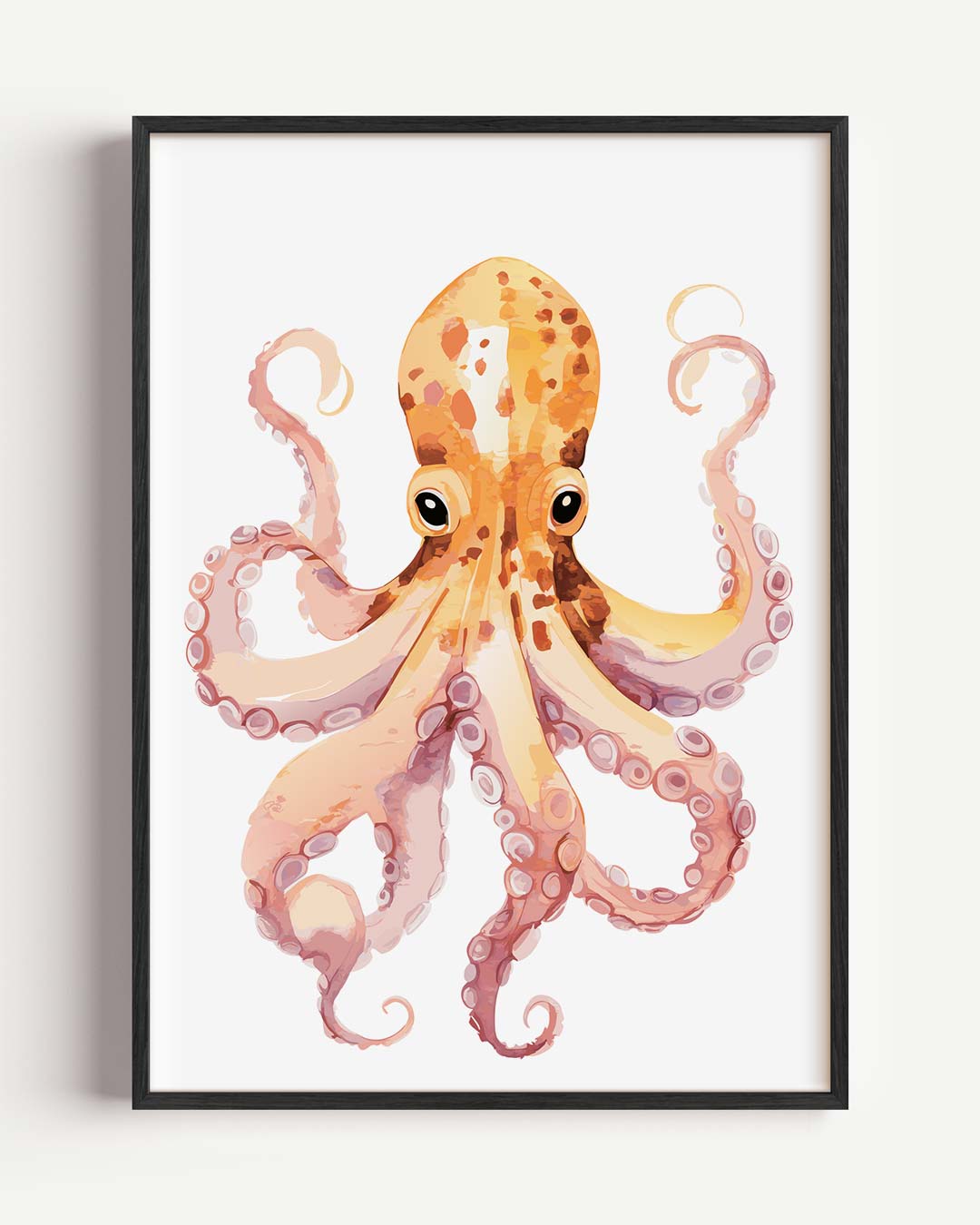 Vrolijke Octopus Kunstposter