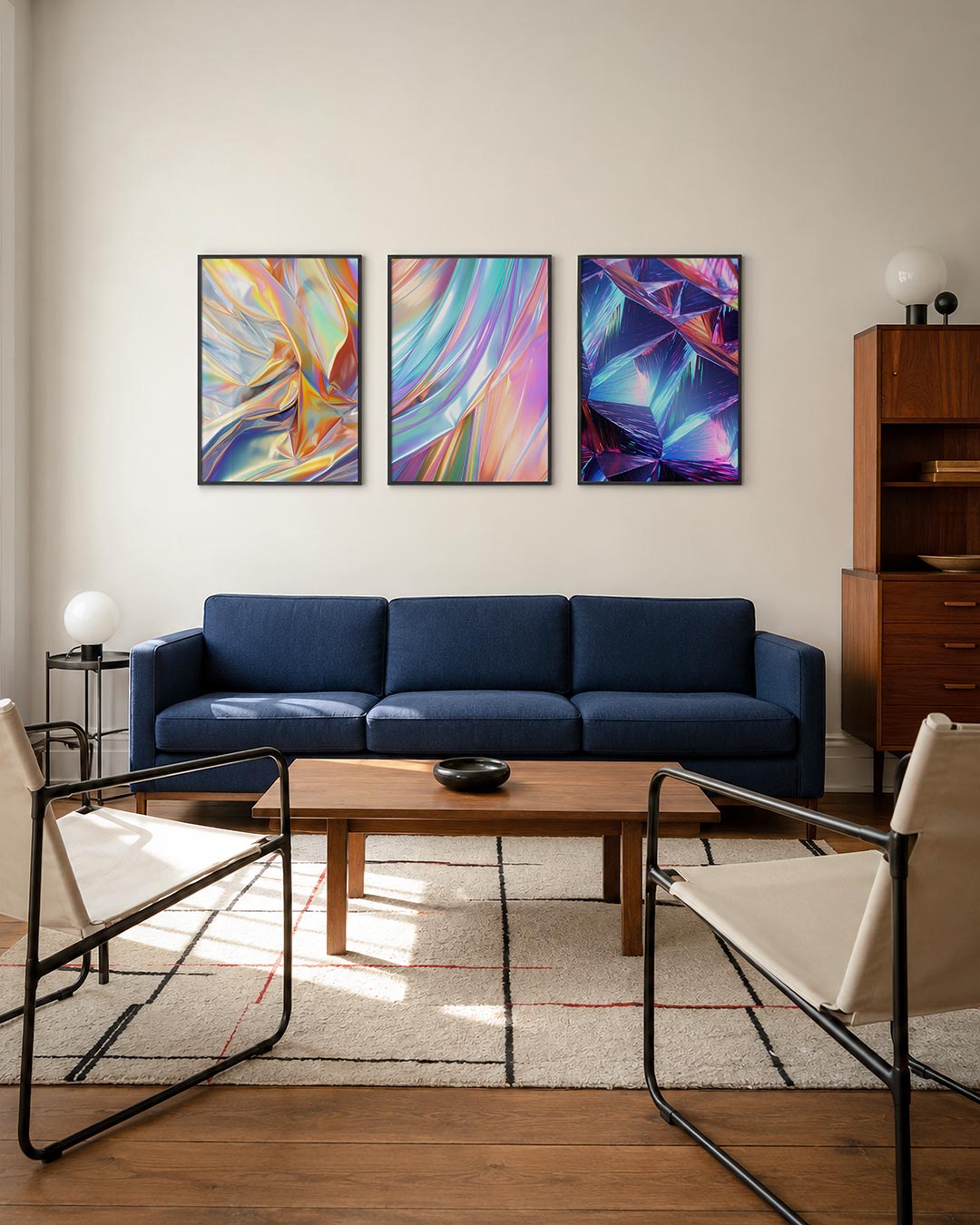 Glanzende kleurvlakken Posterset
