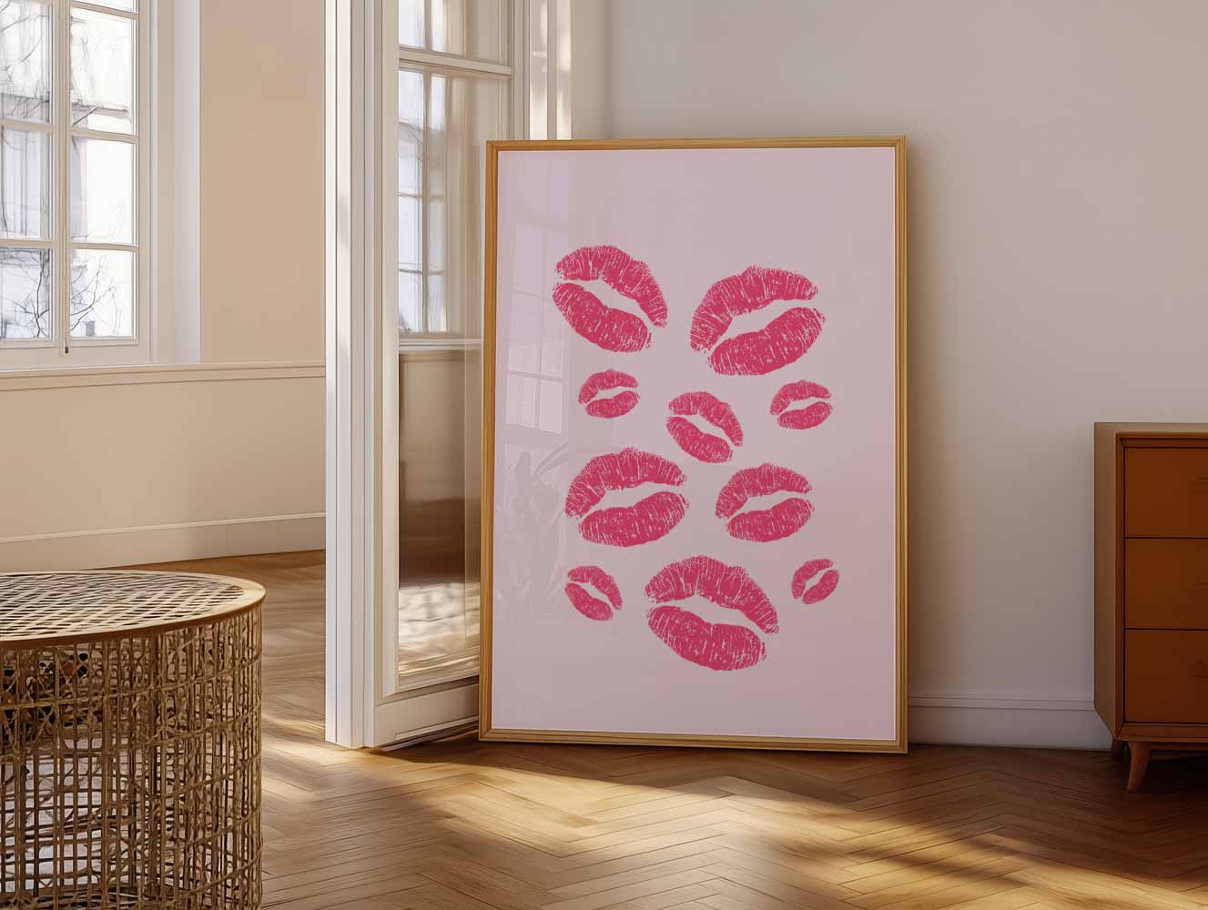 Speelse Lippenafdrukken Poster