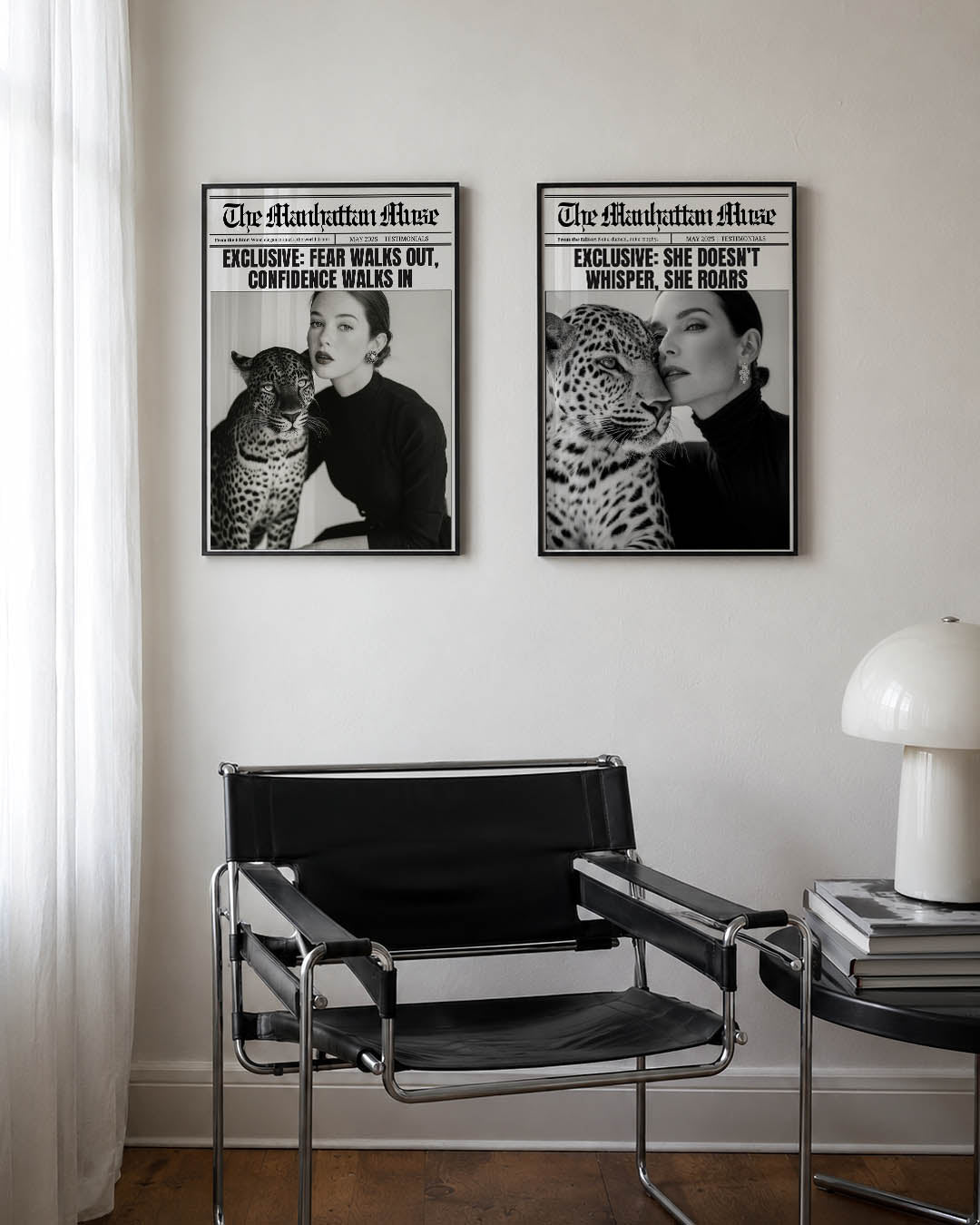 Zwart wit elegantie Posterset