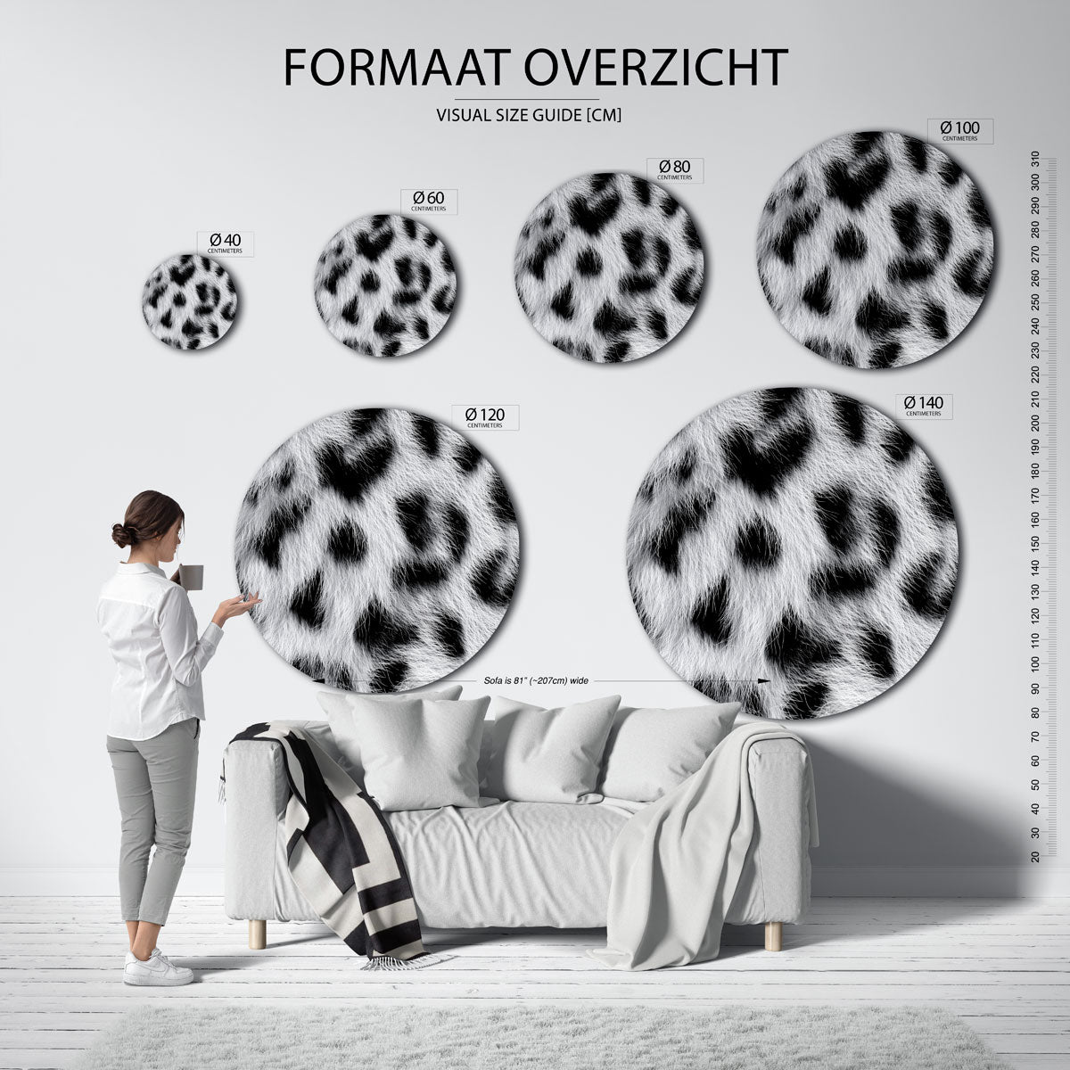 Dierenprint Muurcirkel