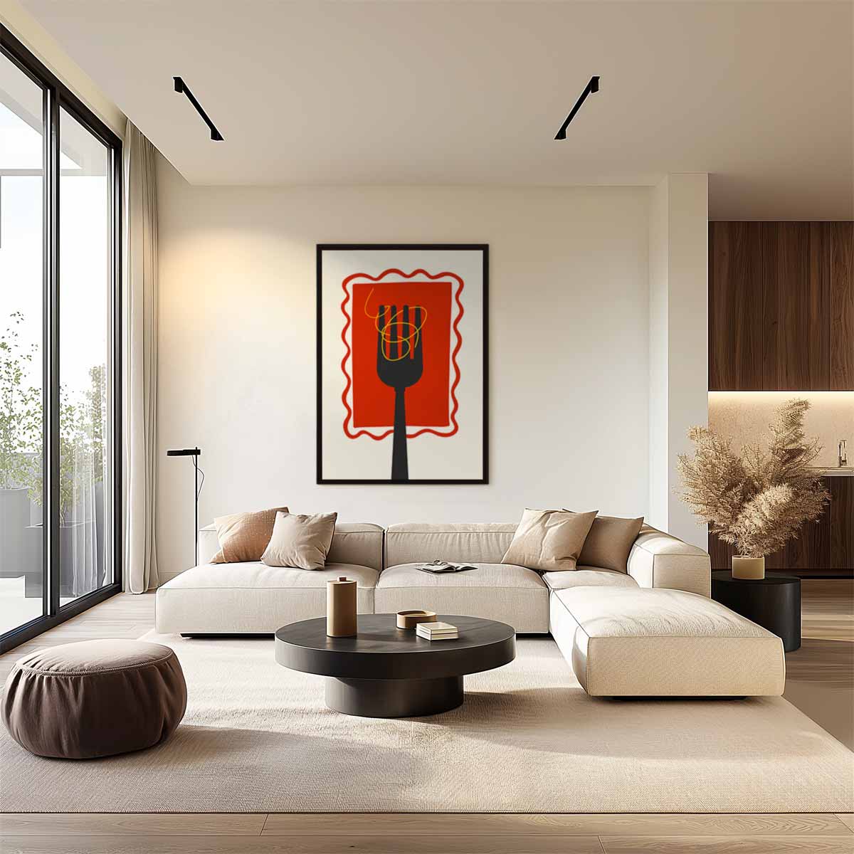 Pasta Fork Delight Kunstwerk-canvas-dibond-plexiglas-wanddecoratie-WallArtistic