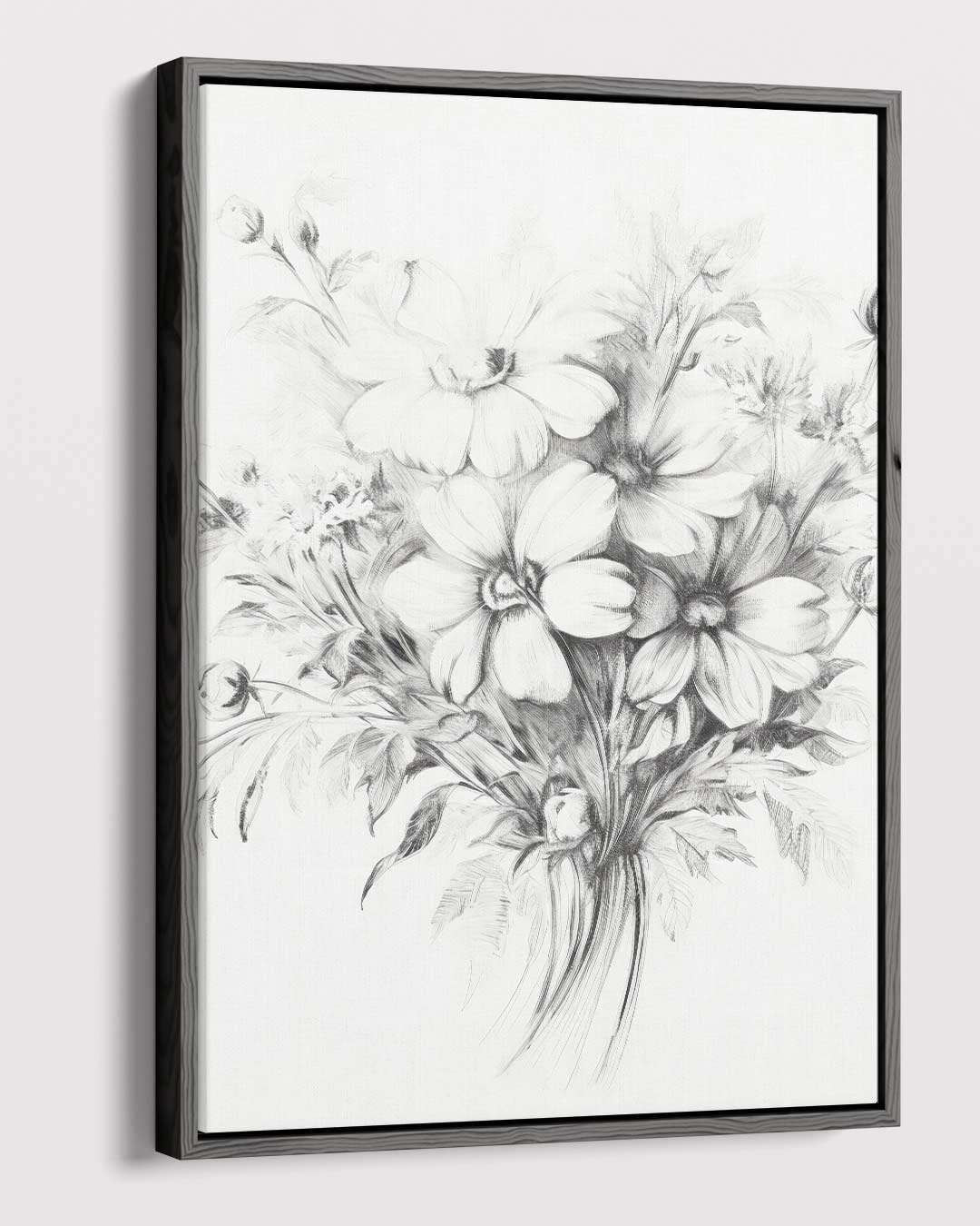 Bloemenballet - Potloodschets Kunstwerk-canvas-dibond-plexiglas-wanddecoratie-WallArtistic