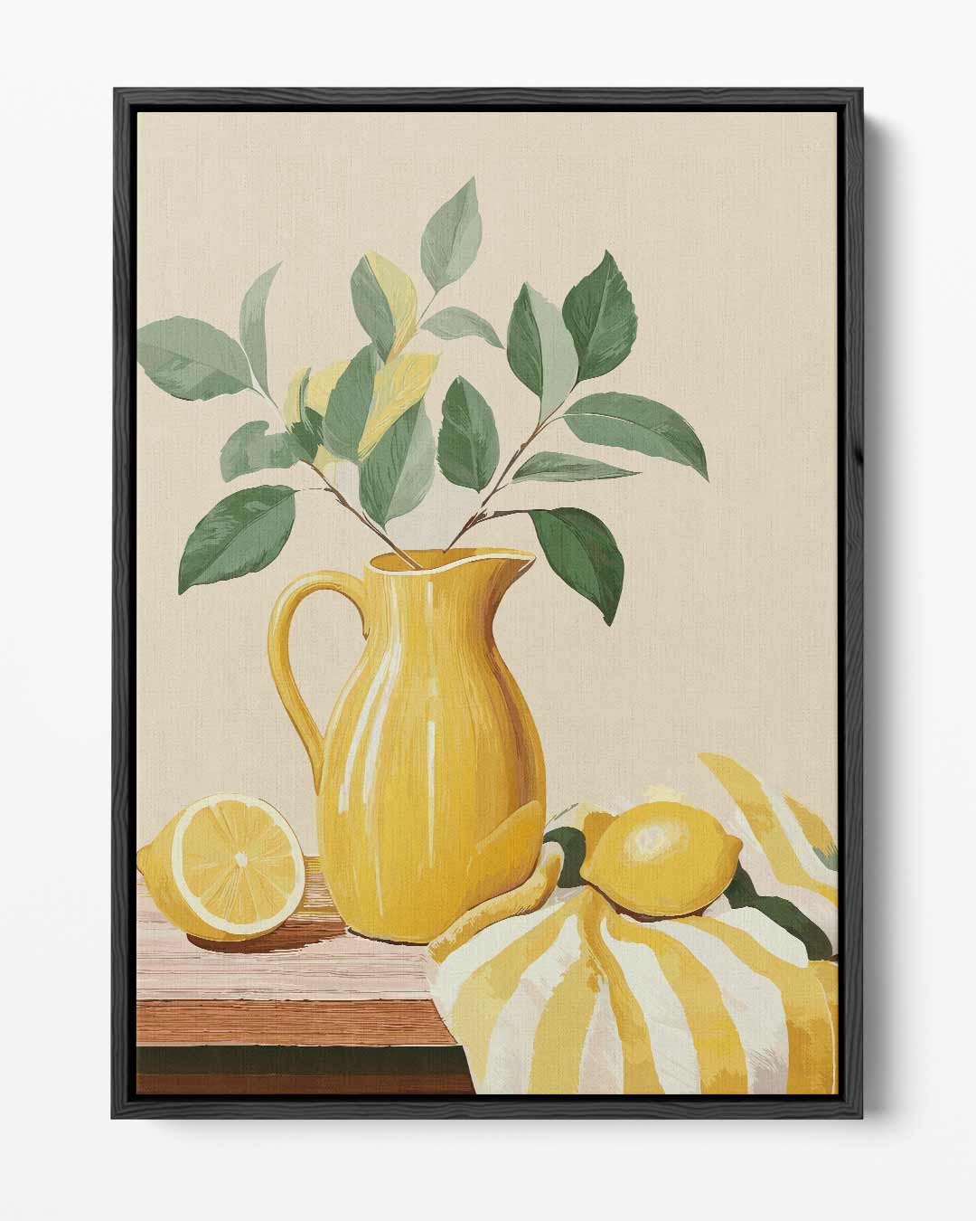 Zonnige Citroentafel Kunstwerk-canvas-dibond-plexiglas-wanddecoratie-WallArtistic