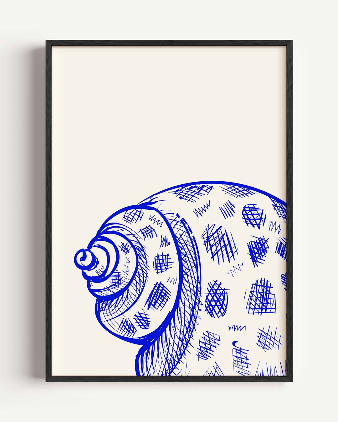 Artistieke Blauwe Schelp Poster