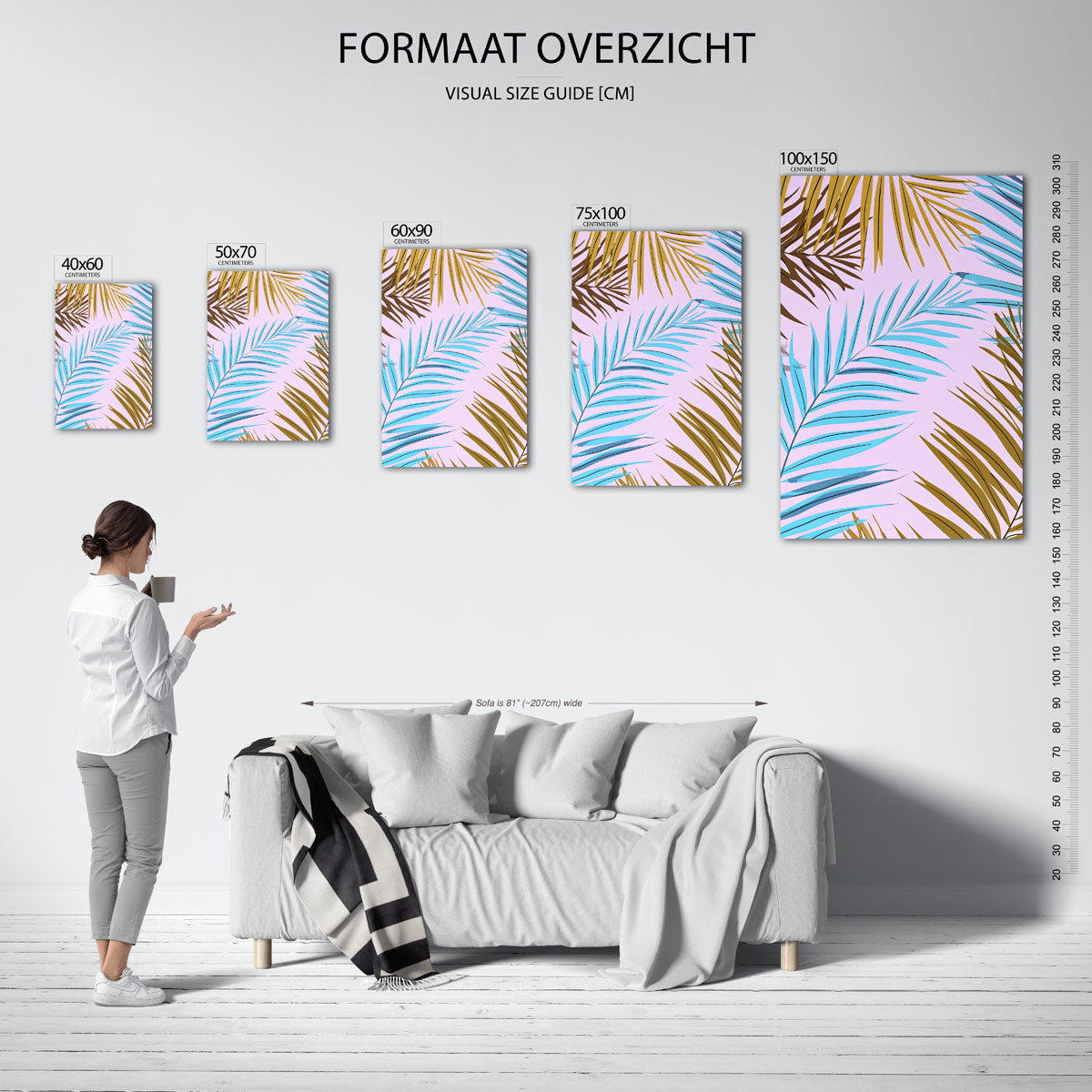 Tropische bladeren Kunstwerk