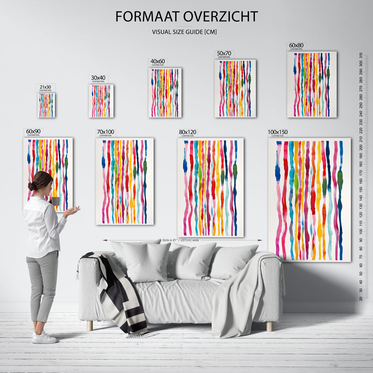 Gekleurde strepen Poster