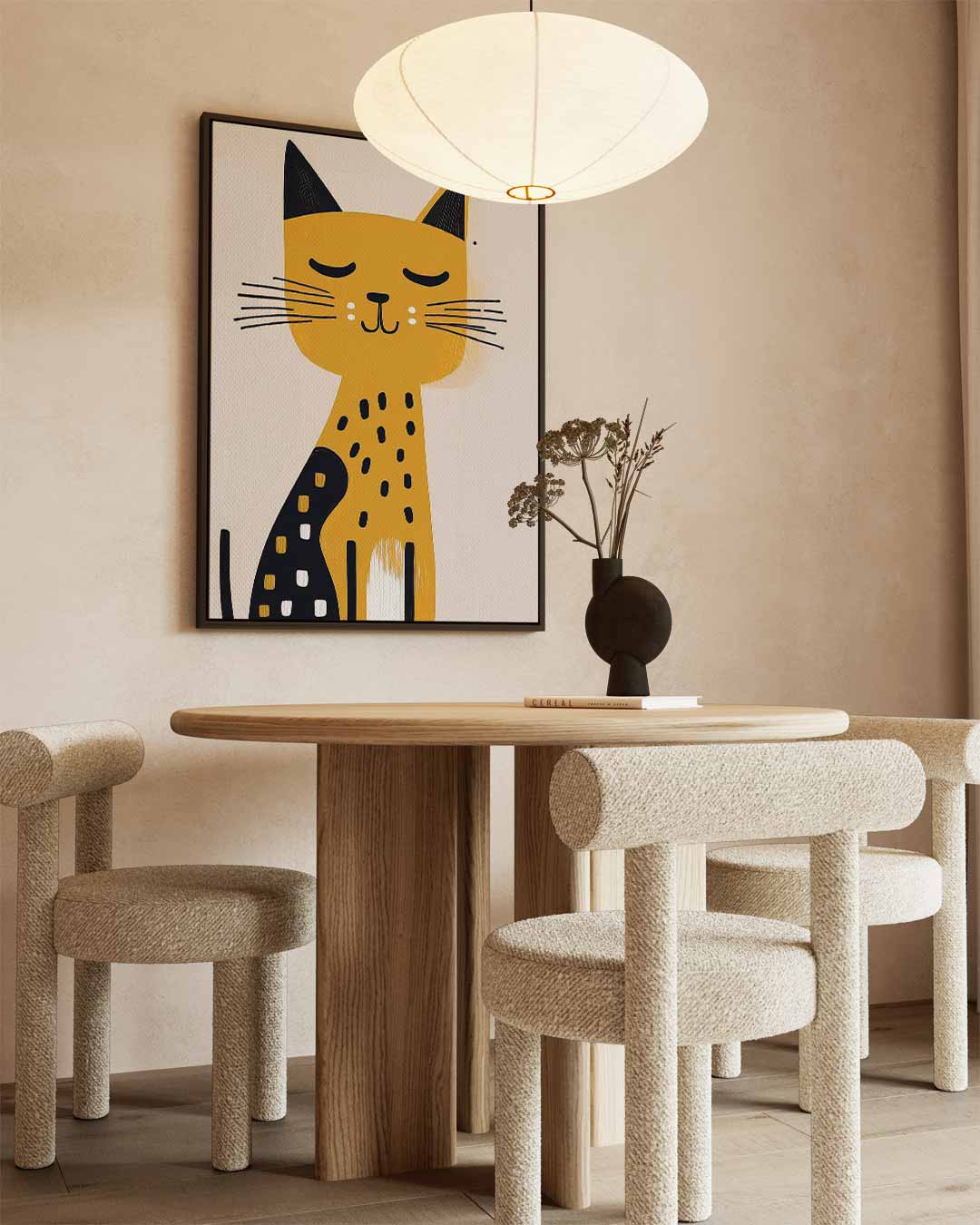 Slapende Kat Kunstprint Kunstwerk-canvas-dibond-plexiglas-wanddecoratie-WallArtistic