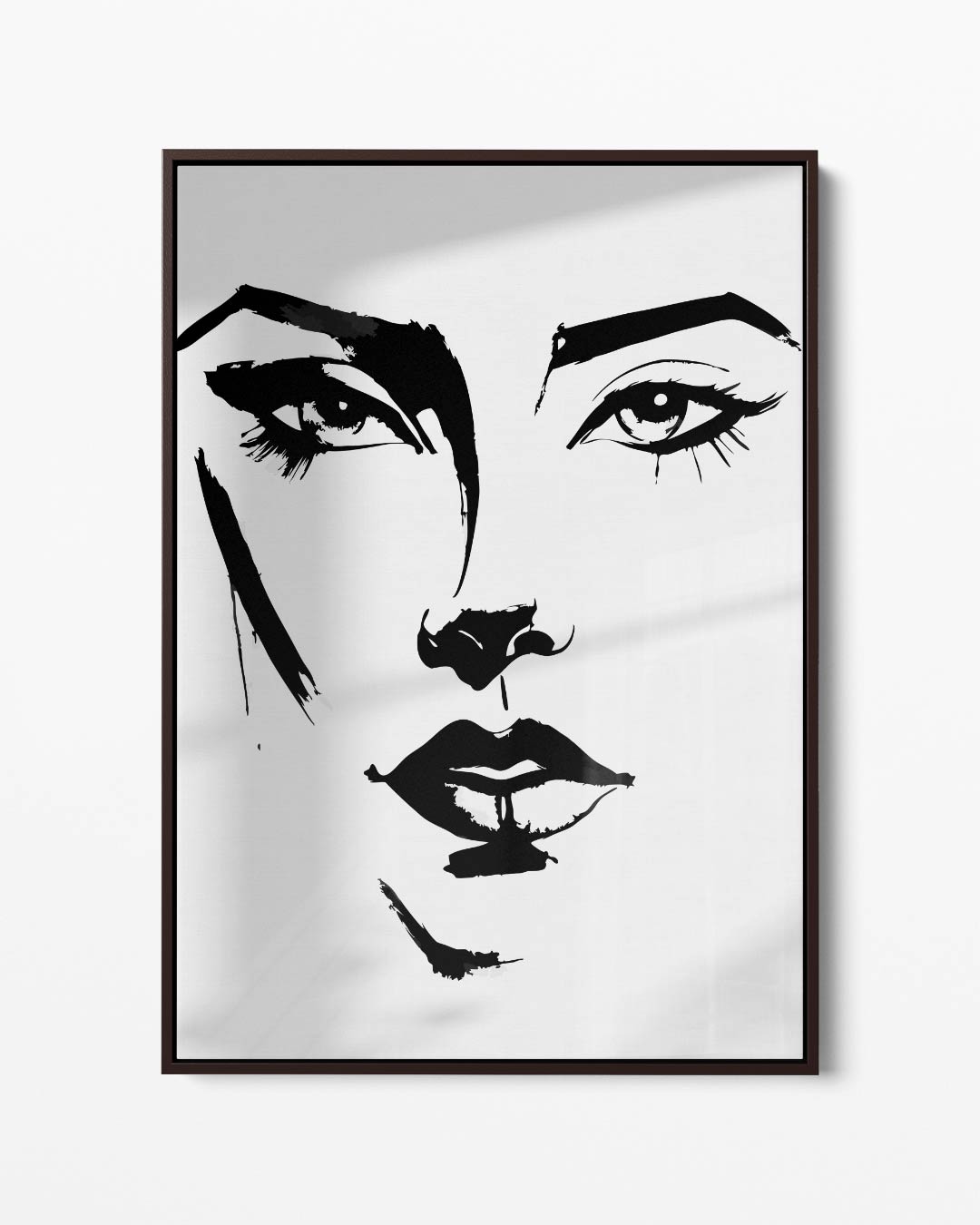 Expressieve Inktportret Kunstwerk-canvas-dibond-plexiglas-wanddecoratie-WallArtistic