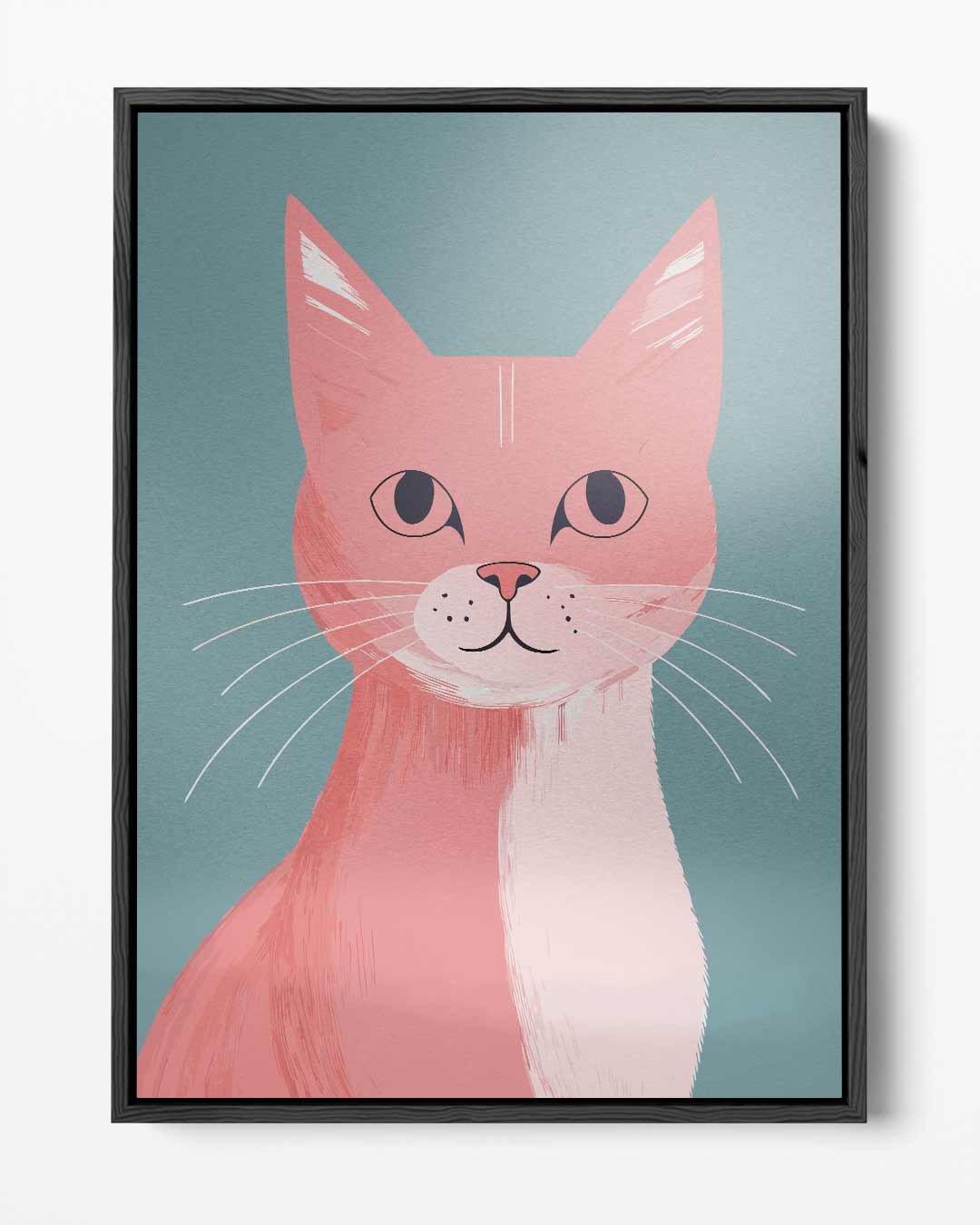 Vrolijke Kat Op Canvas Kunstwerk-canvas-dibond-plexiglas-wanddecoratie-WallArtistic