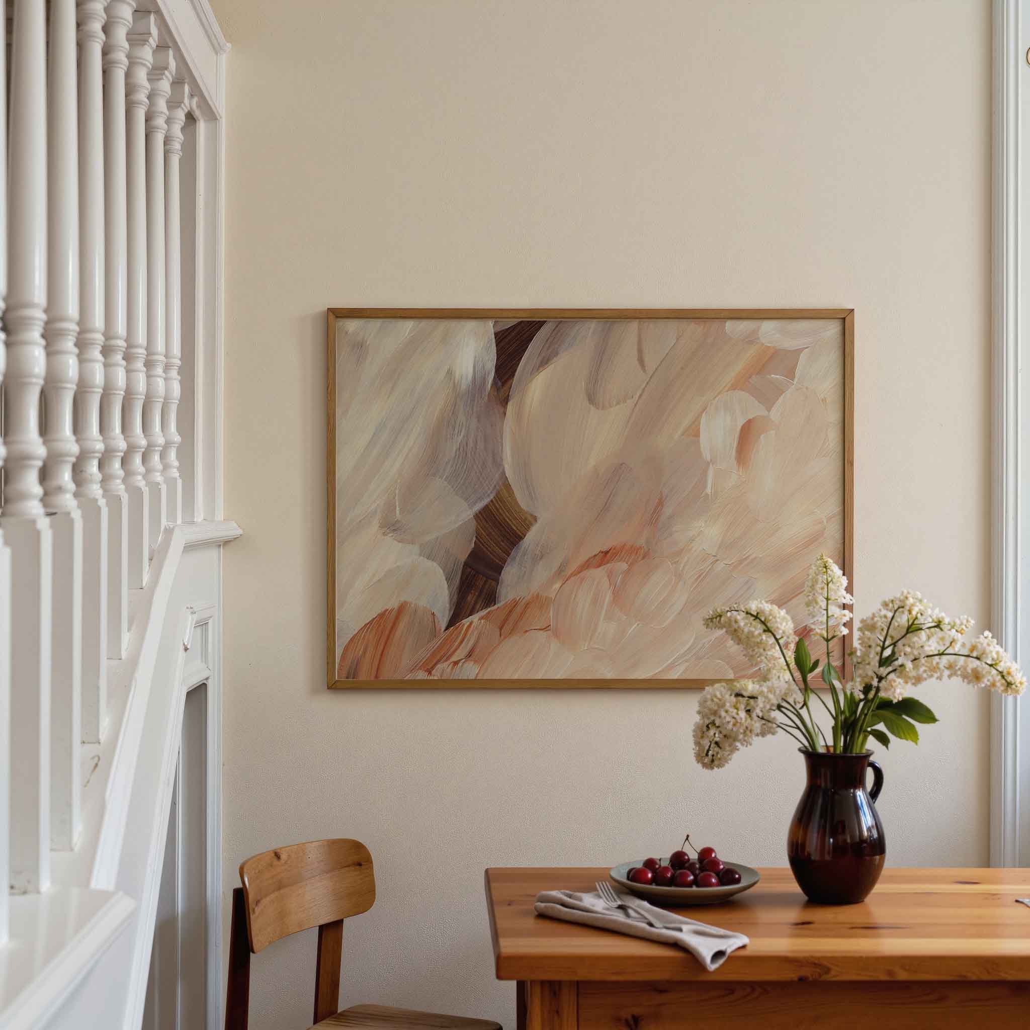 Abstracte penseelstreken Poster