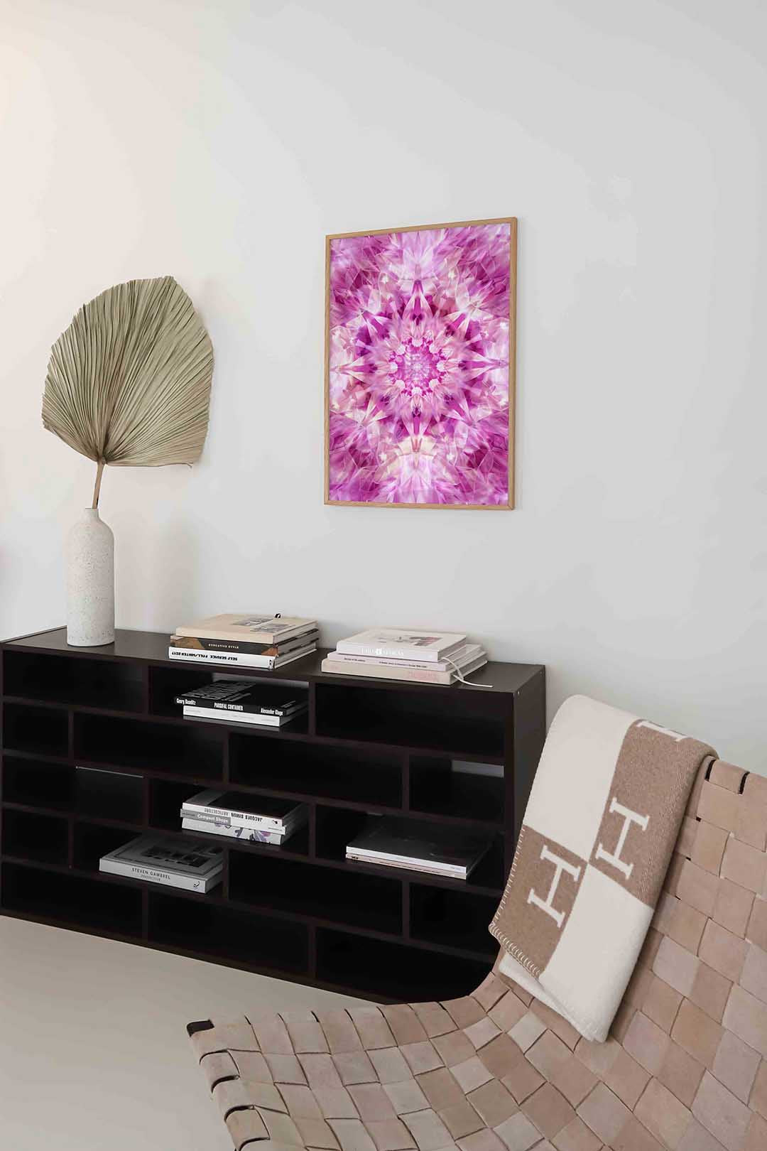 Symmetrische roze vormen Poster