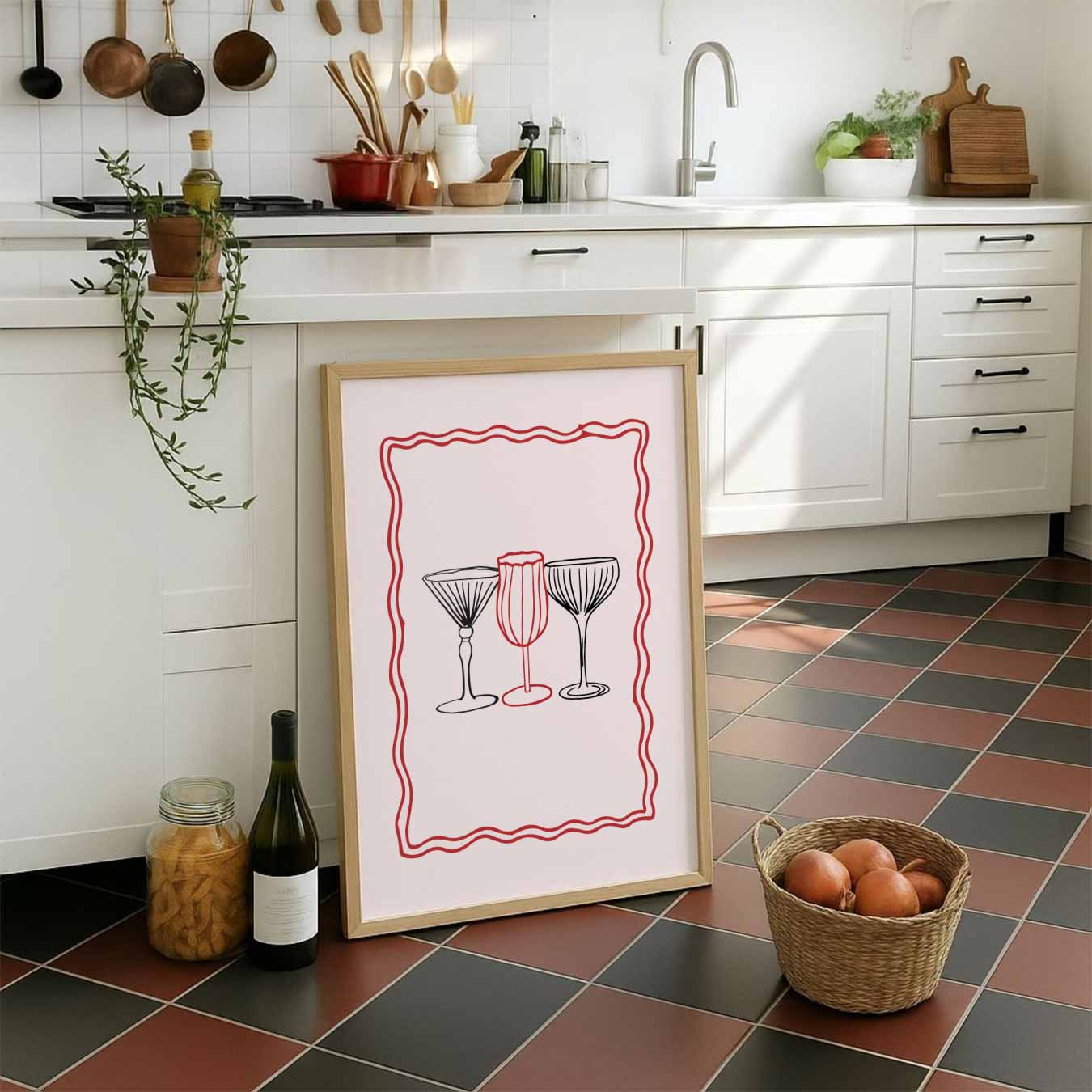 Elegante Cocktailglazen Poster