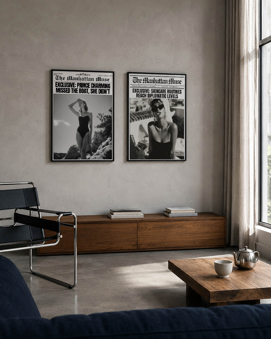 Zwart wit elegantie Posterset