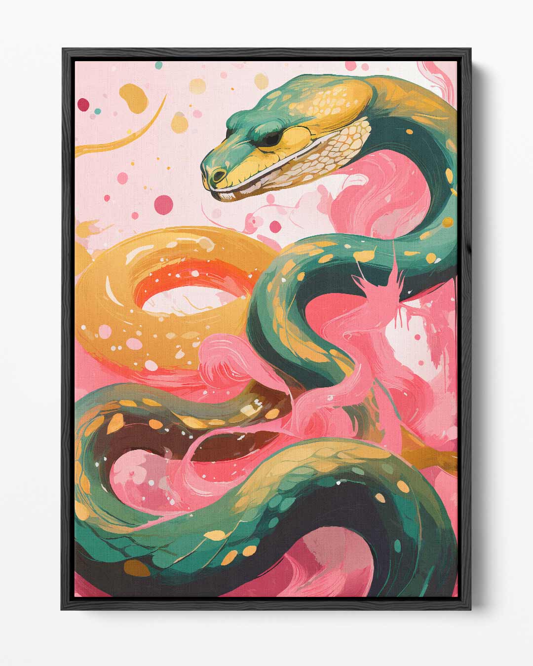 Kleurrijke Slangenpracht Kunstwerk-canvas-dibond-plexiglas-wanddecoratie-WallArtistic