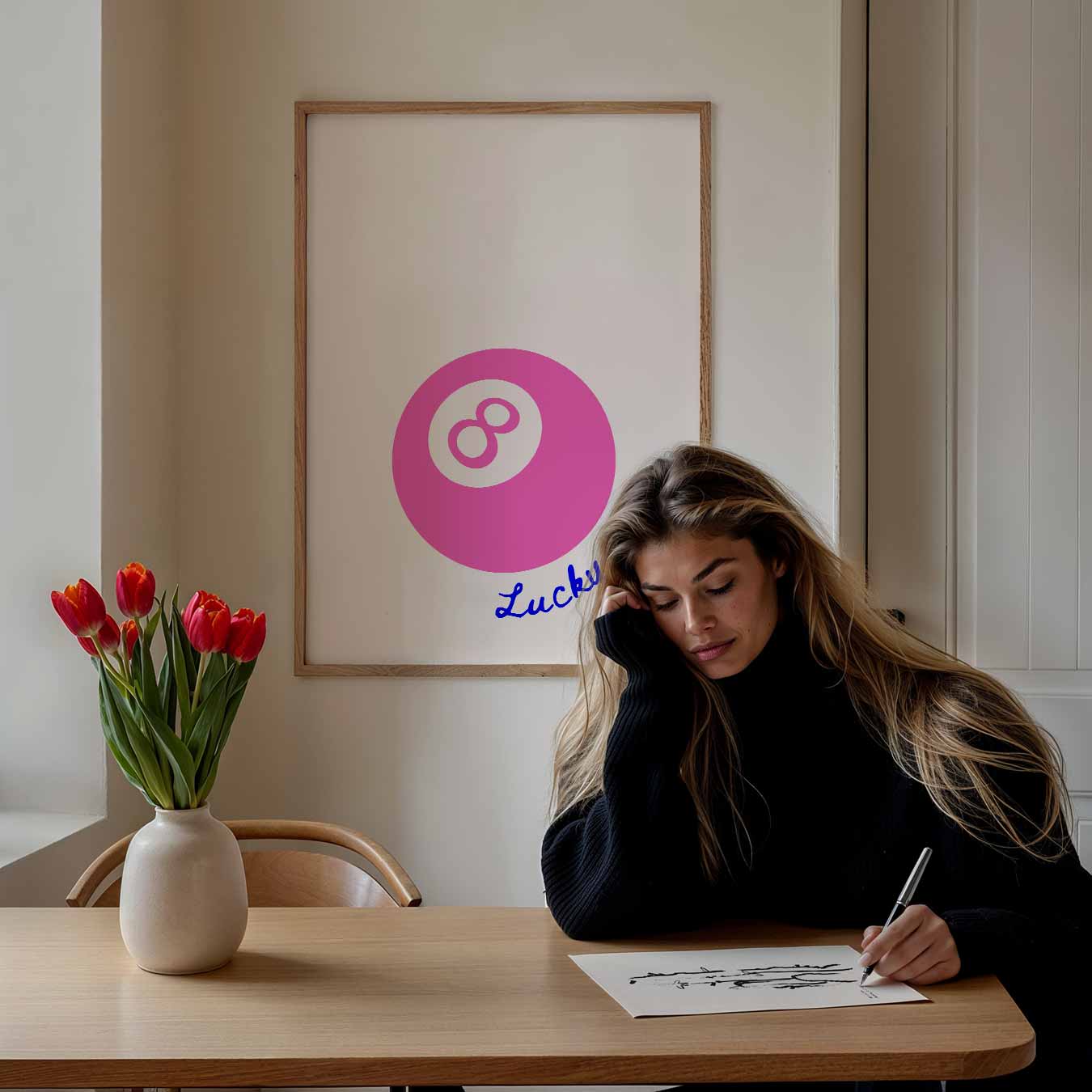 Geluksbrenger Roze Bal Poster