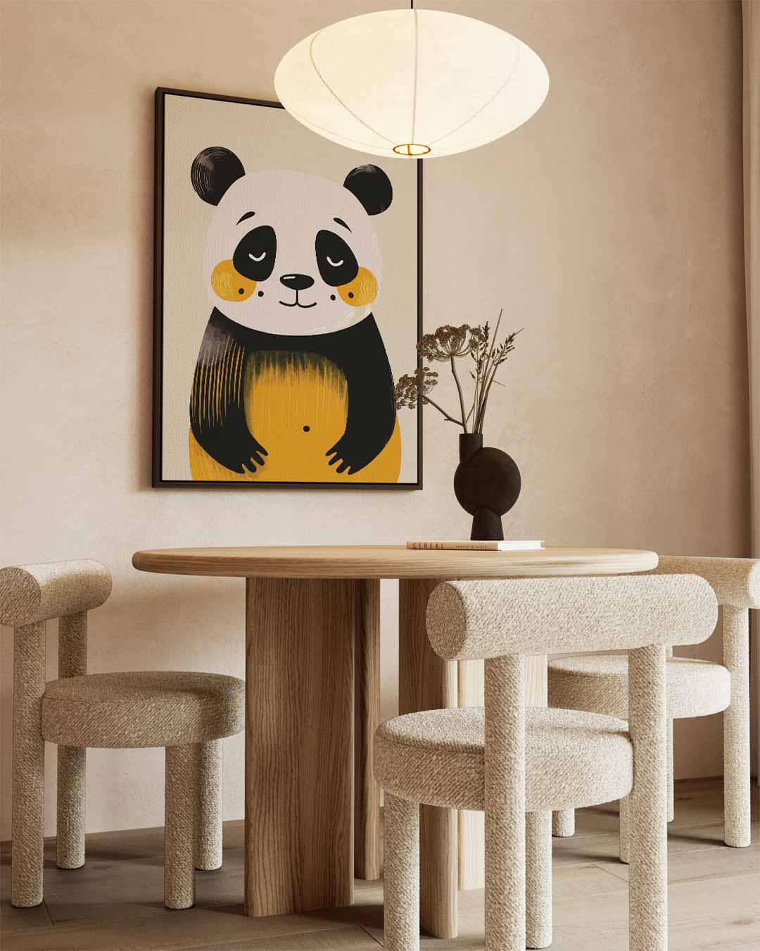 Vrolijke Panda Print Kunstwerk-canvas-dibond-plexiglas-wanddecoratie-WallArtistic