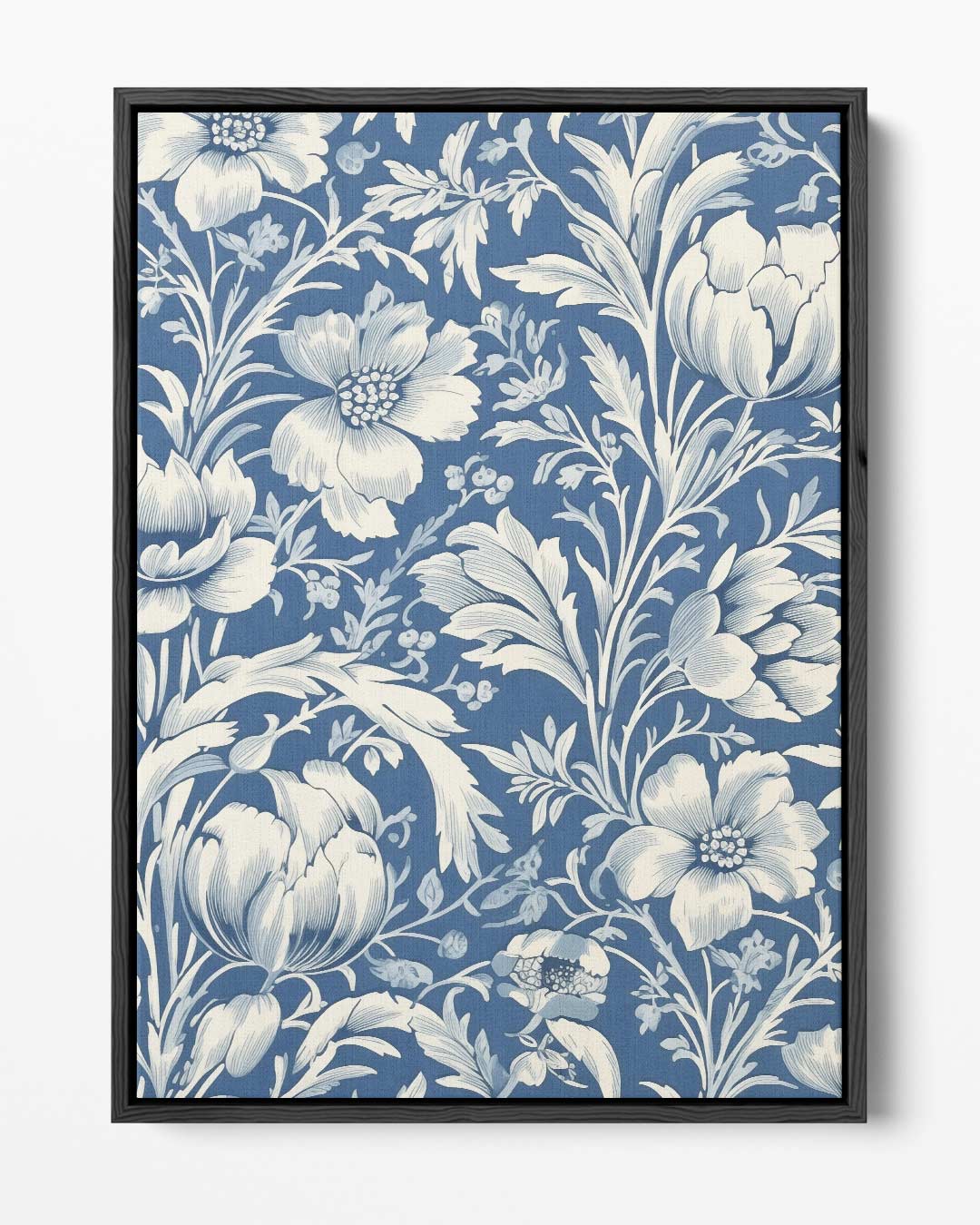 Bloemrijk Blauw Behang Kunstwerk-canvas-dibond-plexiglas-wanddecoratie-WallArtistic