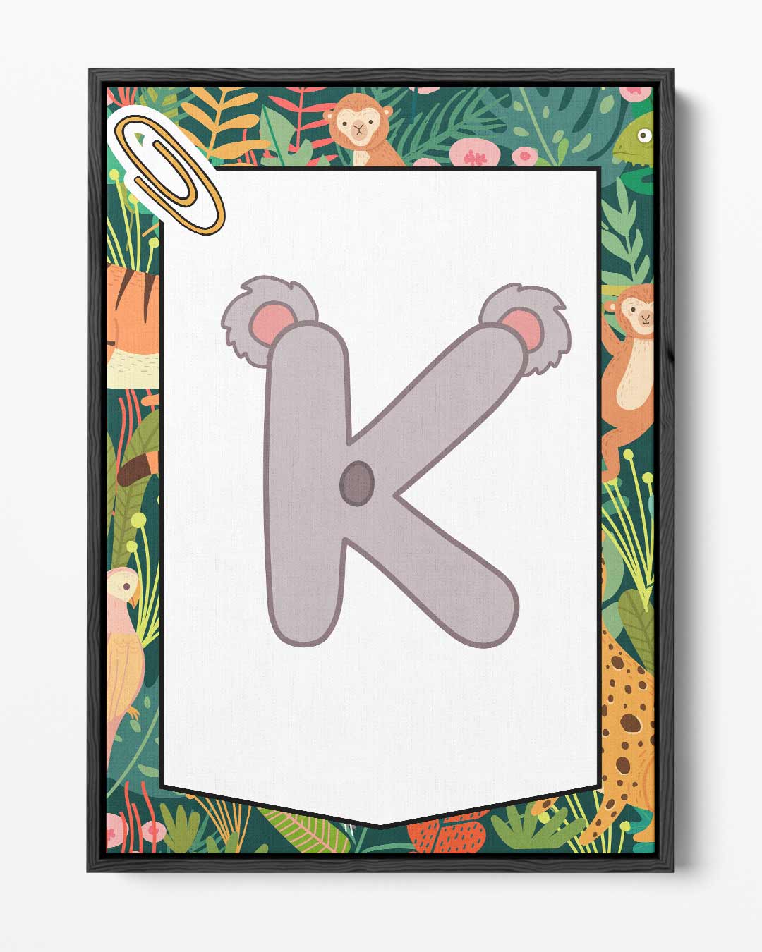 Speelse Koala Letter K Kunstwerk-canvas-dibond-plexiglas-wanddecoratie-WallArtistic