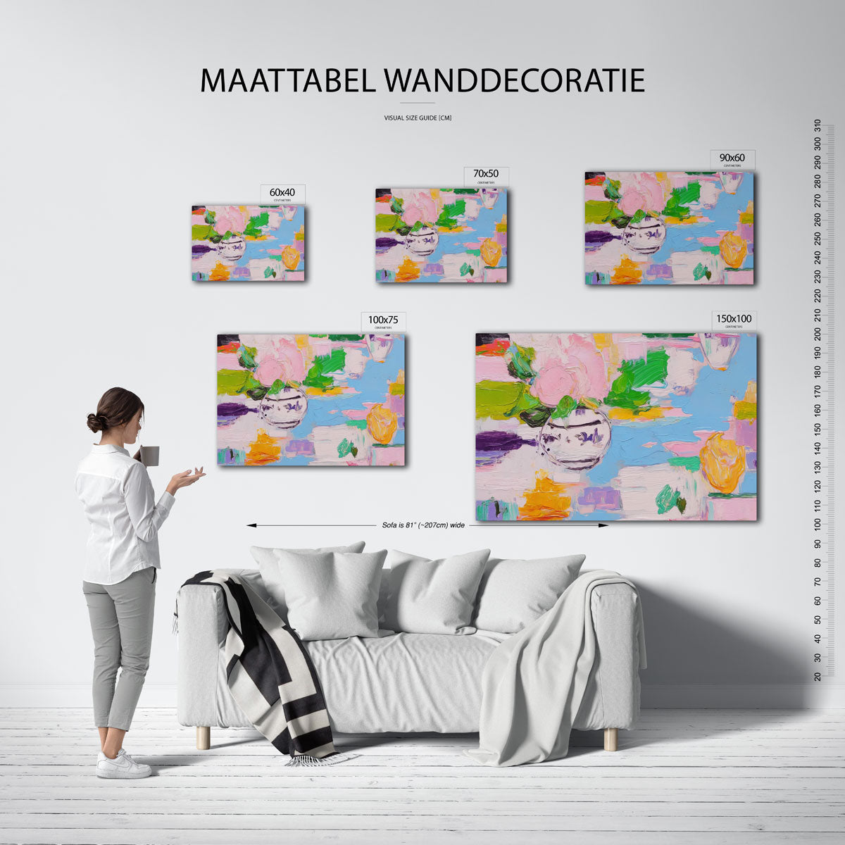 Kleurrijke bloemenvorm Kunstwerk