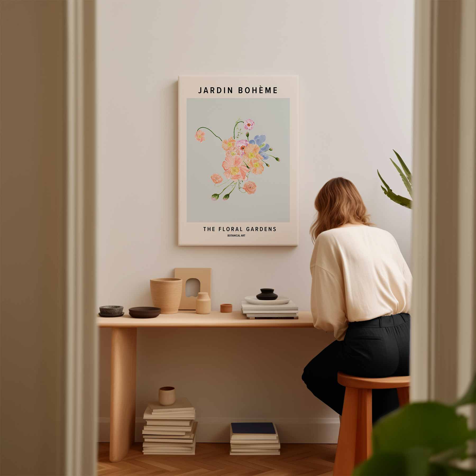 Bloemenweelde in Pastel Kunstwerk-canvas-dibond-plexiglas-wanddecoratie-WallArtistic