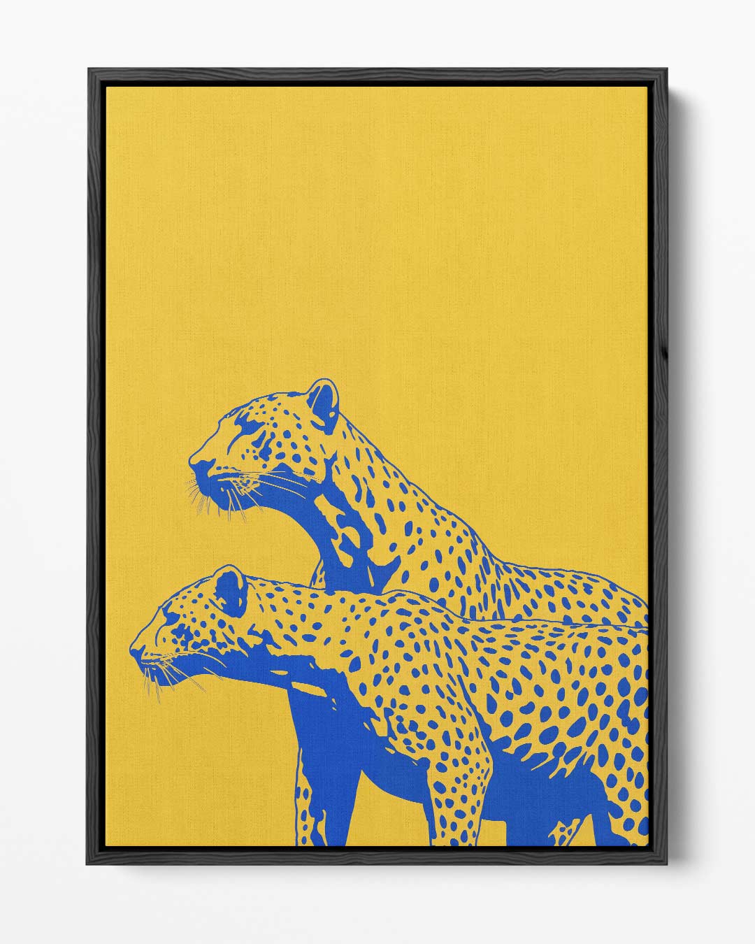 Elegante Cheetahs in Kleur Kunstwerk-canvas-dibond-plexiglas-wanddecoratie-WallArtistic