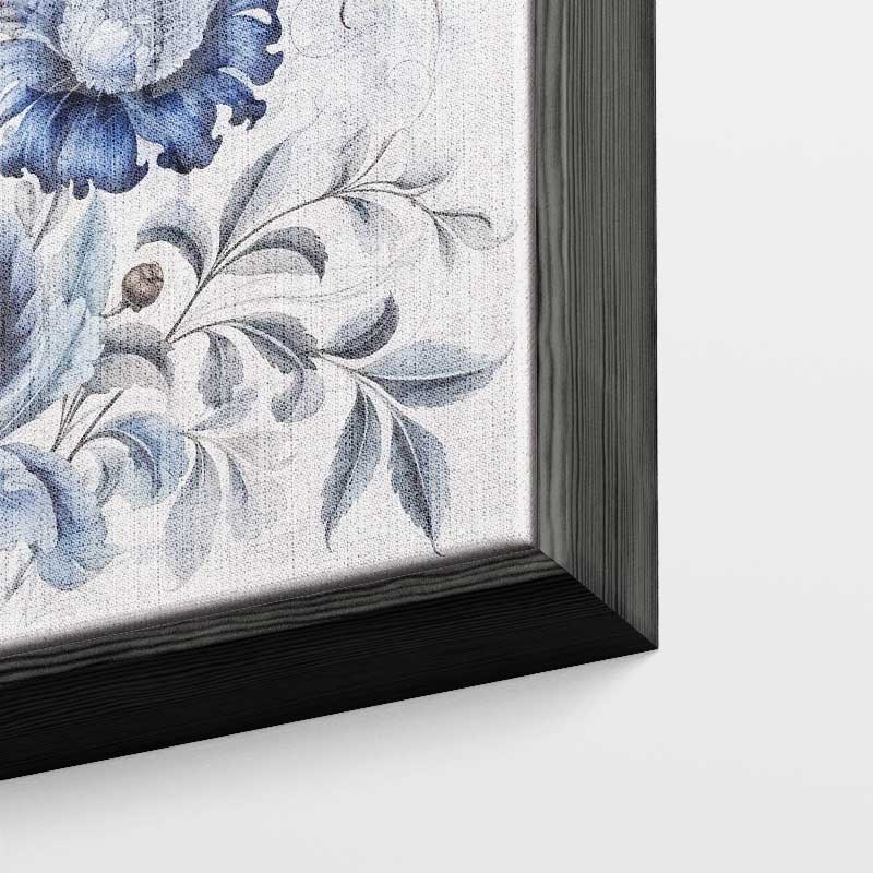 Blauwe Bloemenpracht Kunstwerk-canvas-dibond-plexiglas-wanddecoratie-WallArtistic