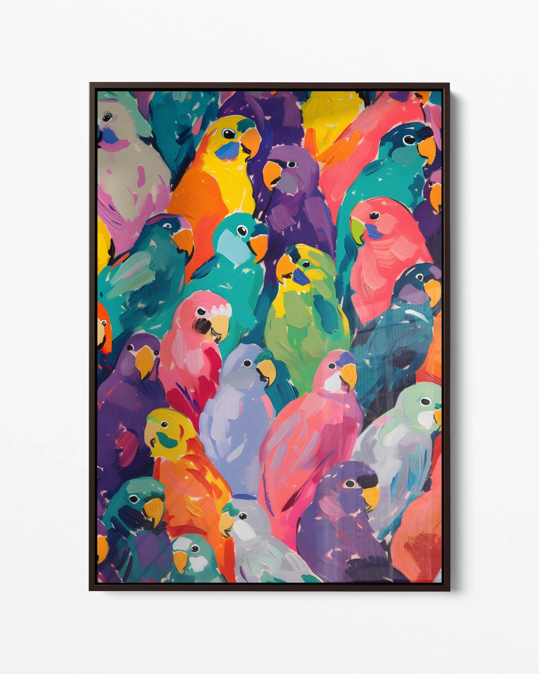 Kleurrijke Papegaaienpracht Kunstwerk-canvas-dibond-plexiglas-wanddecoratie-WallArtistic