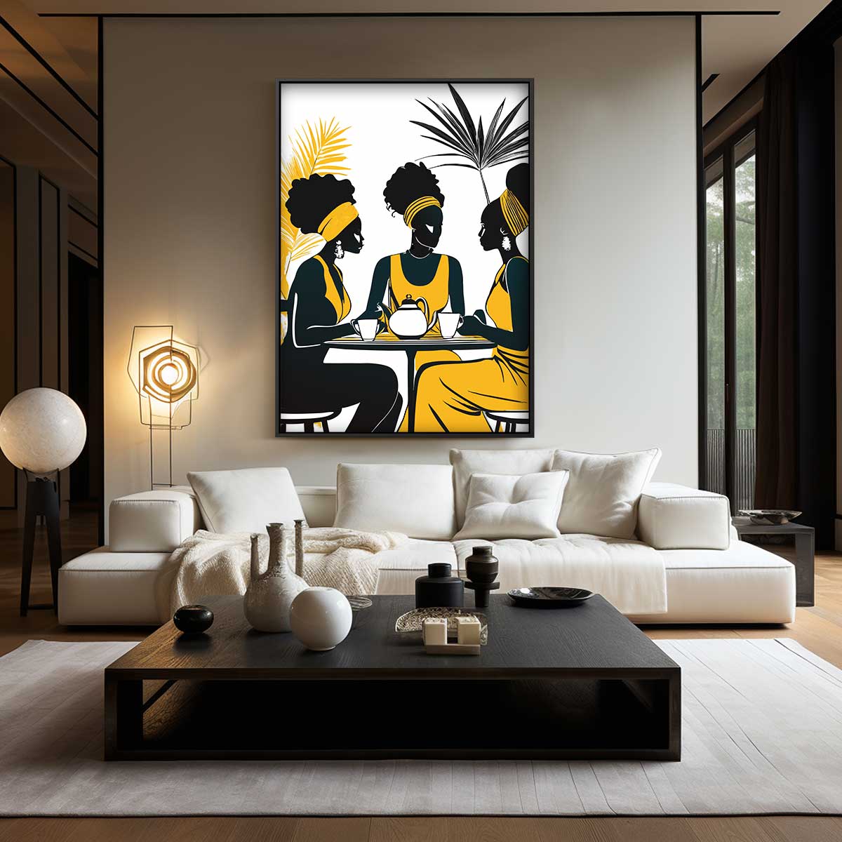 Gezellige Koffie Ontmoeting Kunstwerk-canvas-dibond-plexiglas-wanddecoratie-WallArtistic
