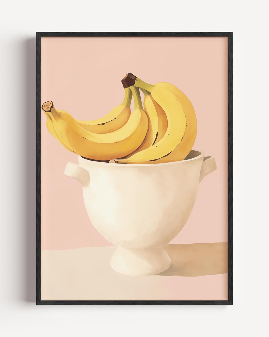 Stijlvolle Bananen op Pastelroze Poster-WallArtistic