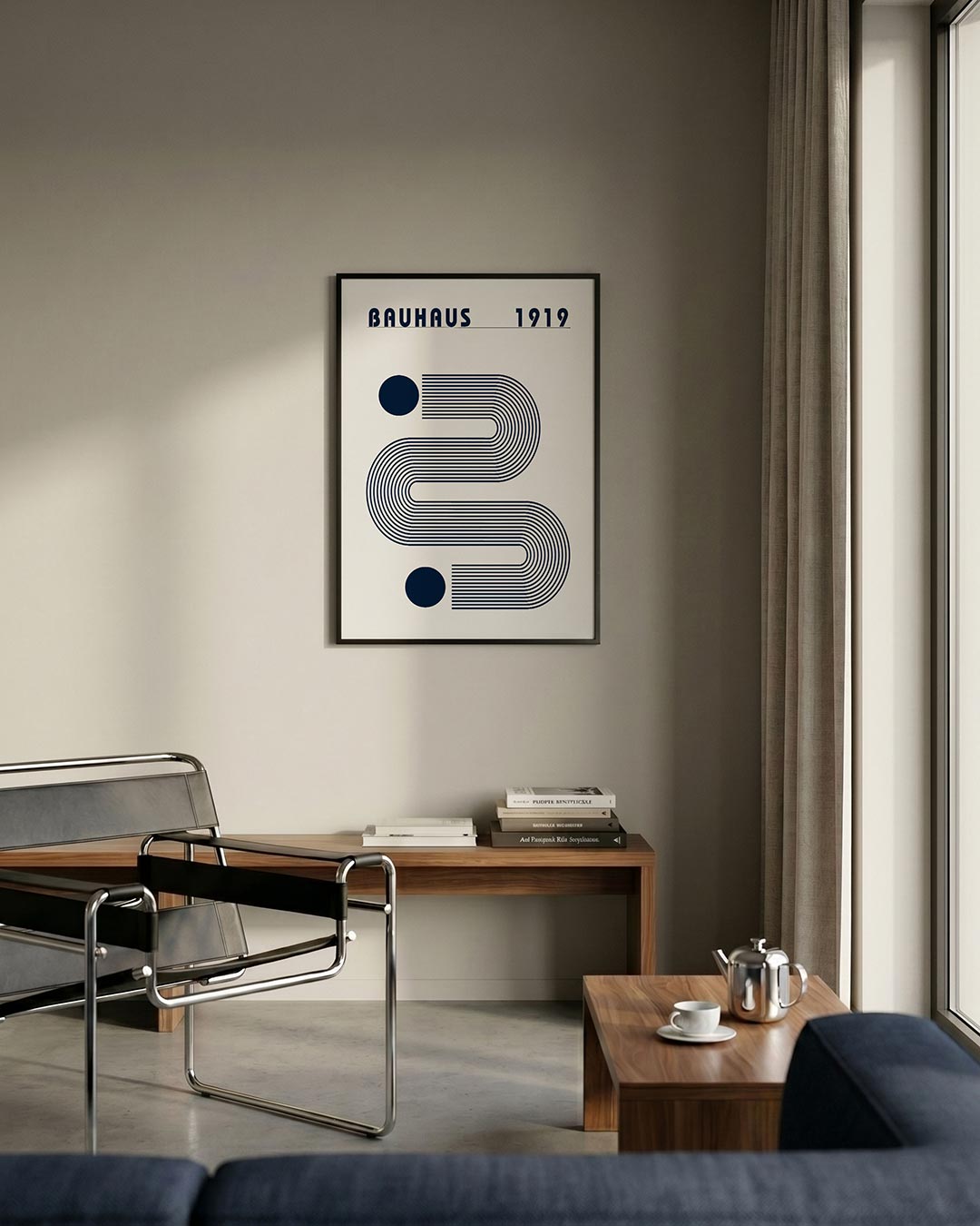 Lijnen en cirkel Poster