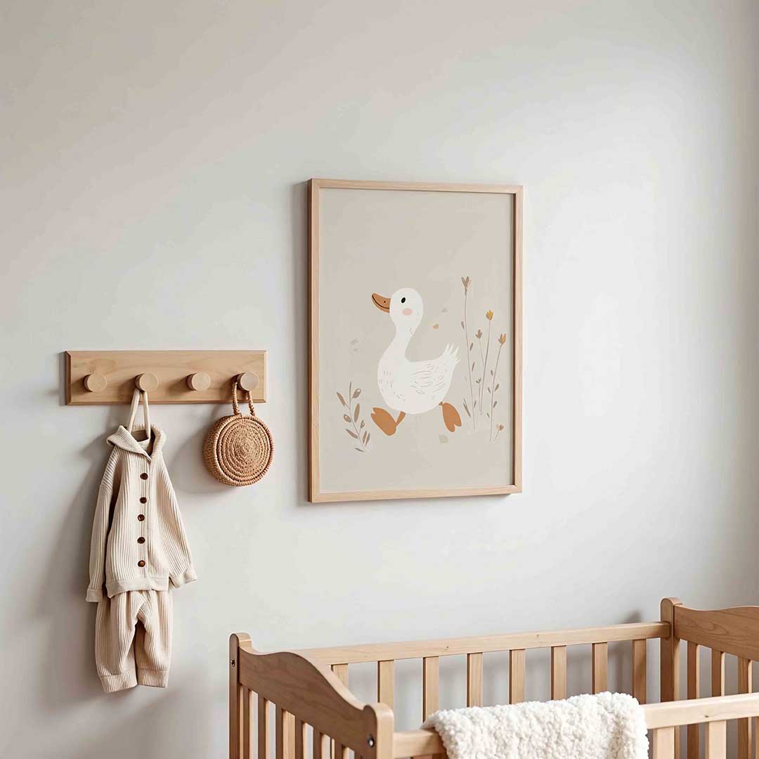 Eend met bloemen Poster