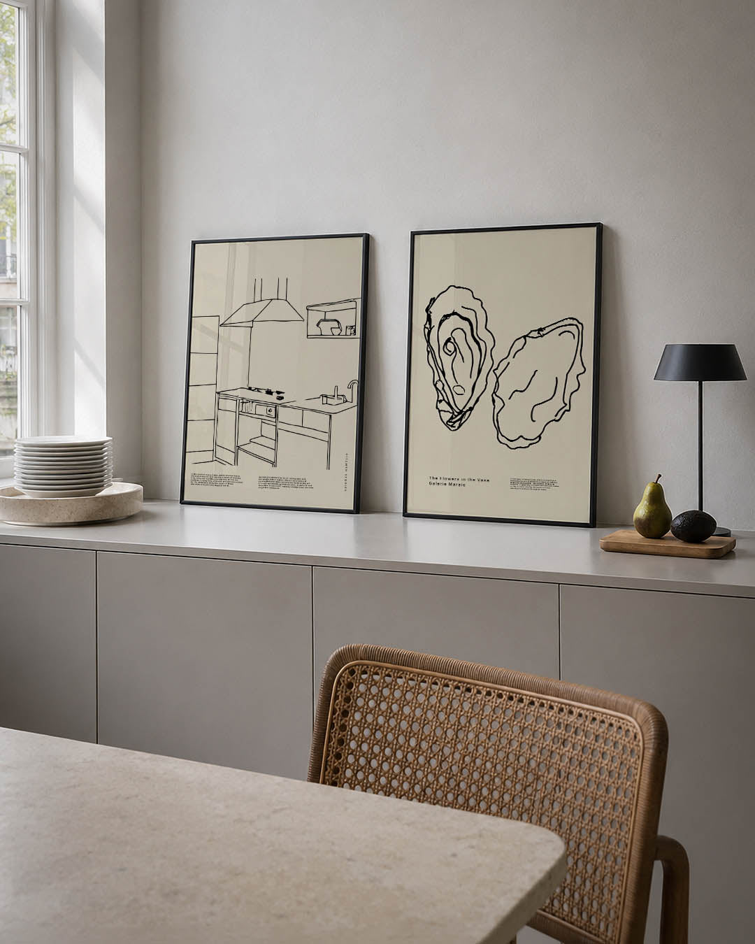 Keukenlijnenspel Posterset
