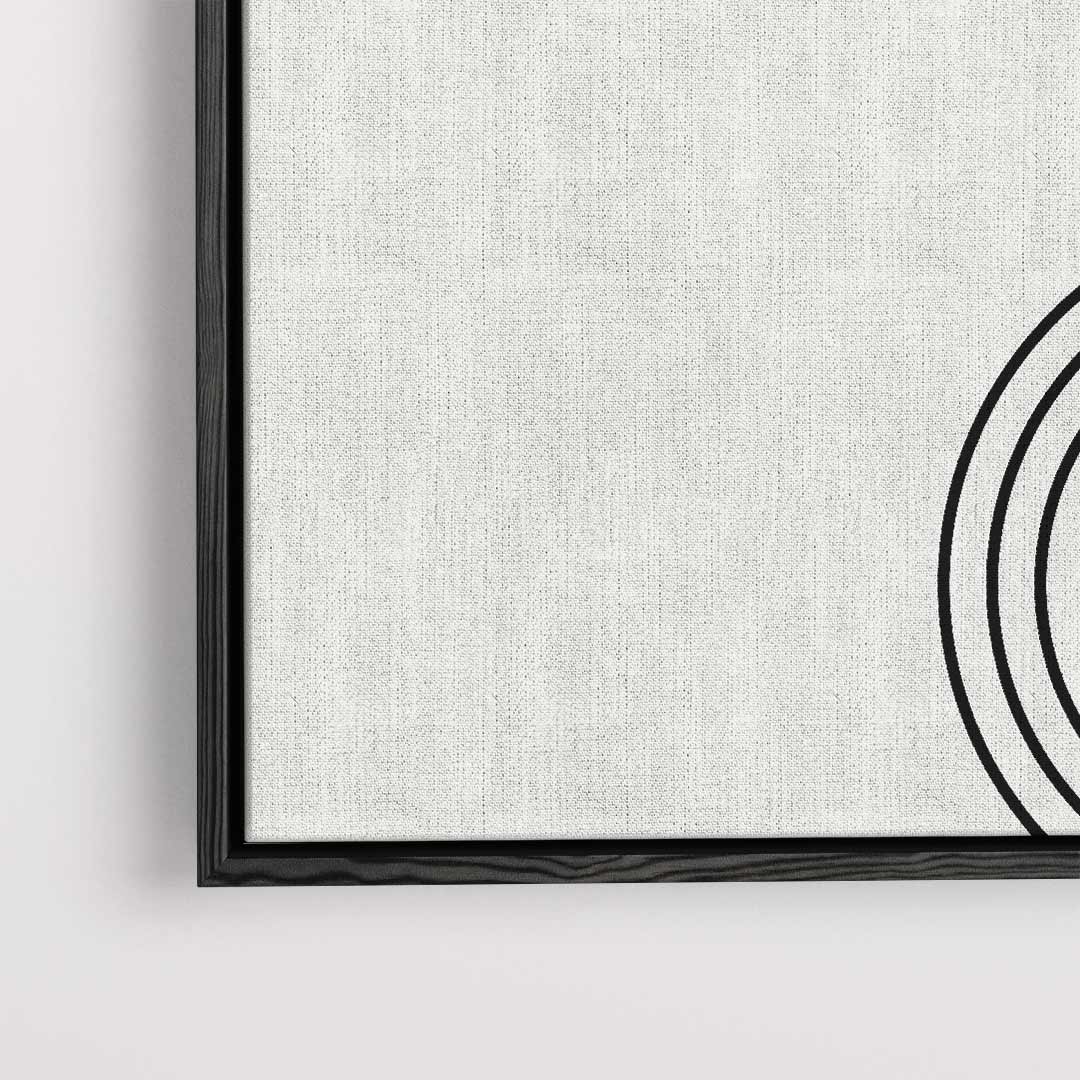 Zwart-witte Golvende Streep Kunstwerk