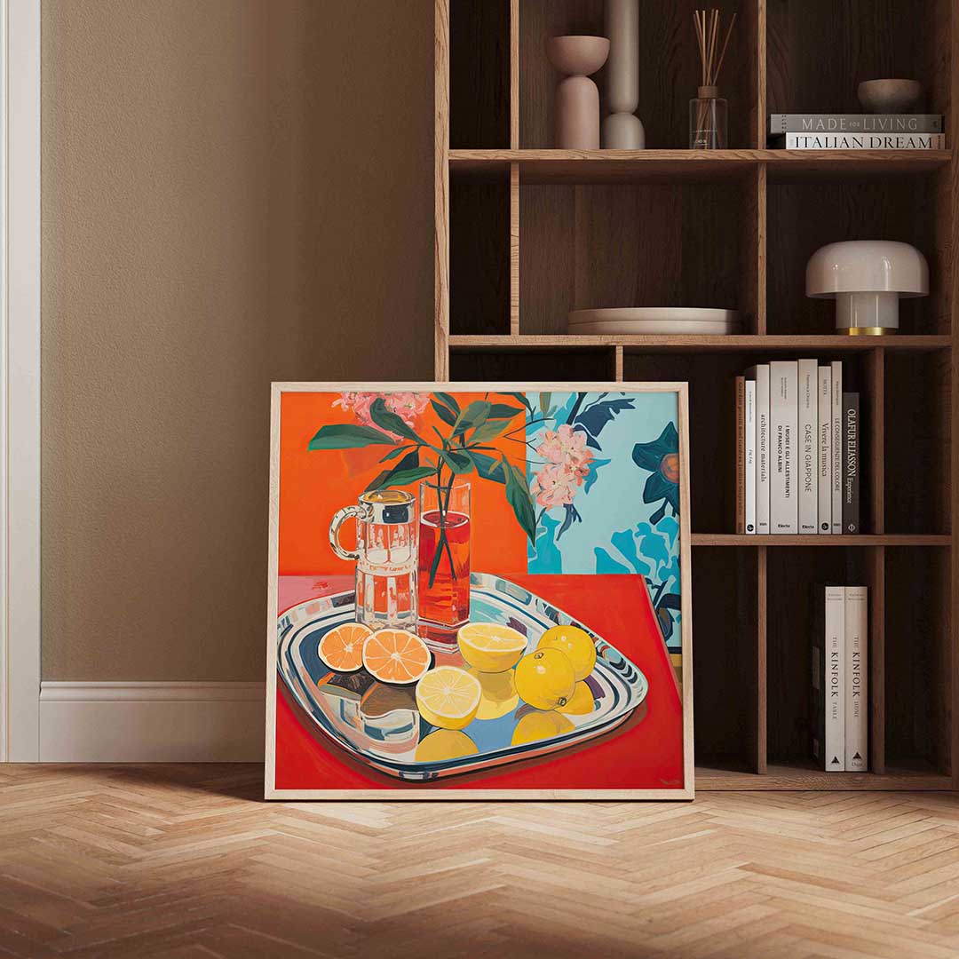 Citrus en bloemen Poster