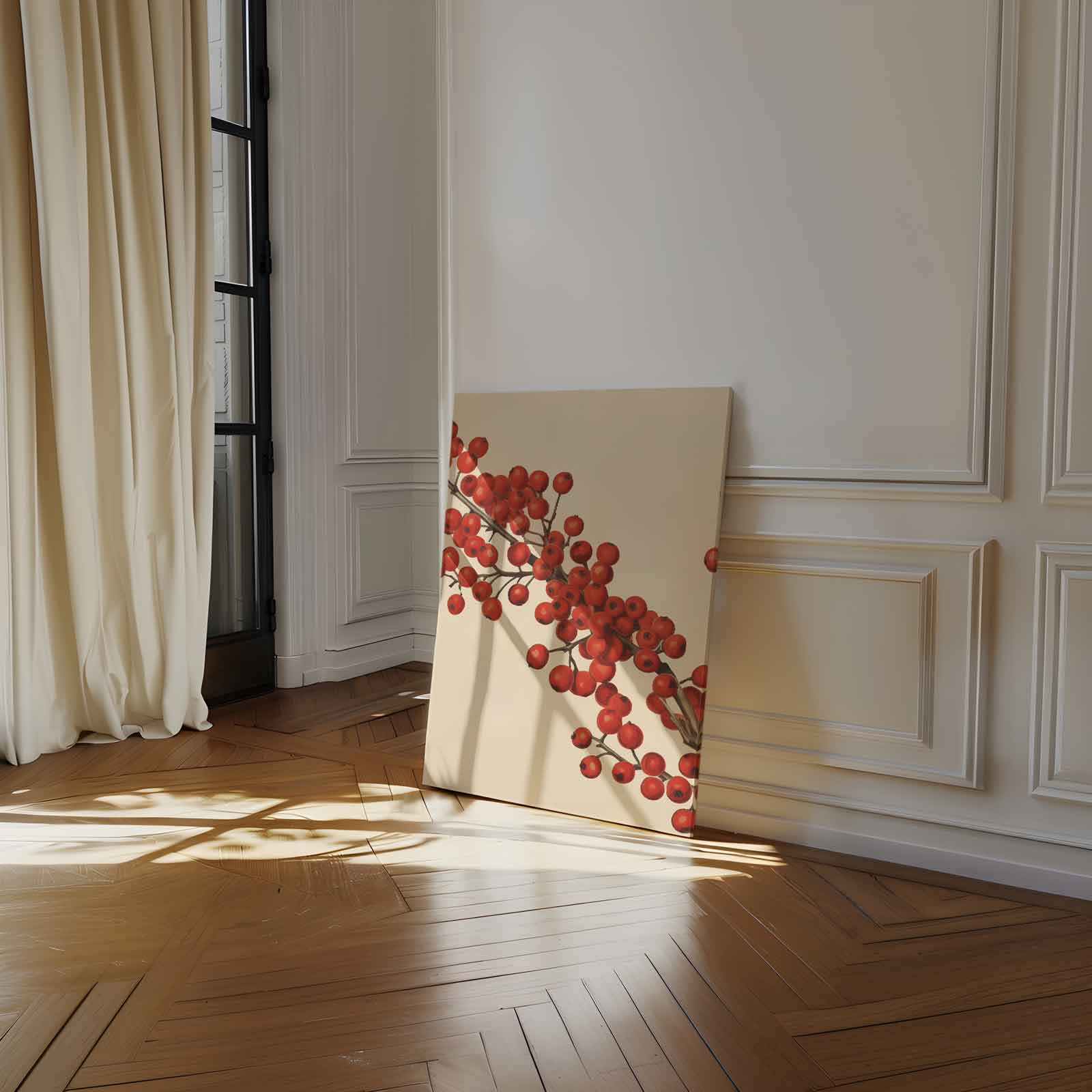 Rode Bessentakken Canvas Kunstwerk-canvas-dibond-plexiglas-wanddecoratie-WallArtistic