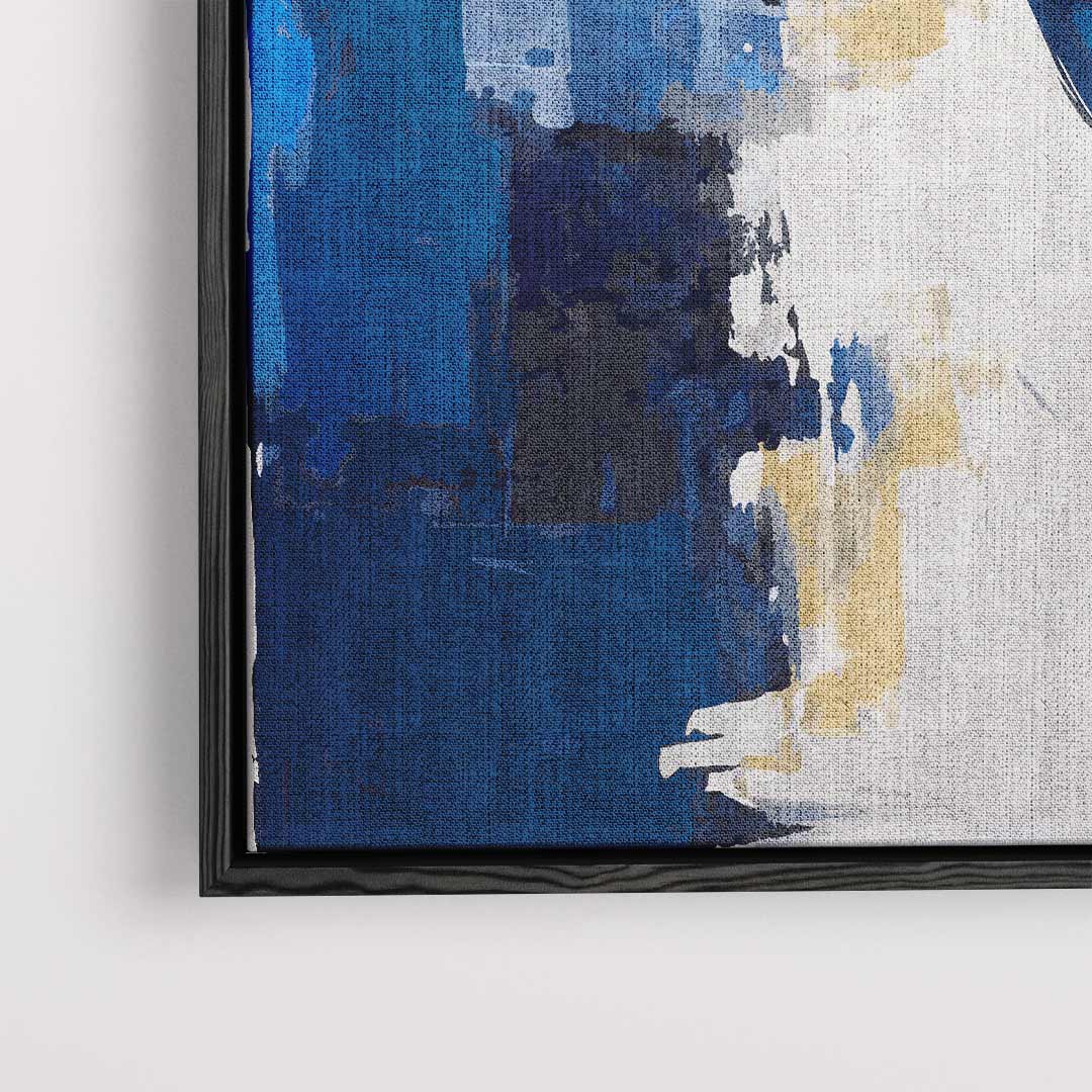 Blauwe Abstracte Golf Kunstwerk-canvas-dibond-plexiglas-wanddecoratie-WallArtistic