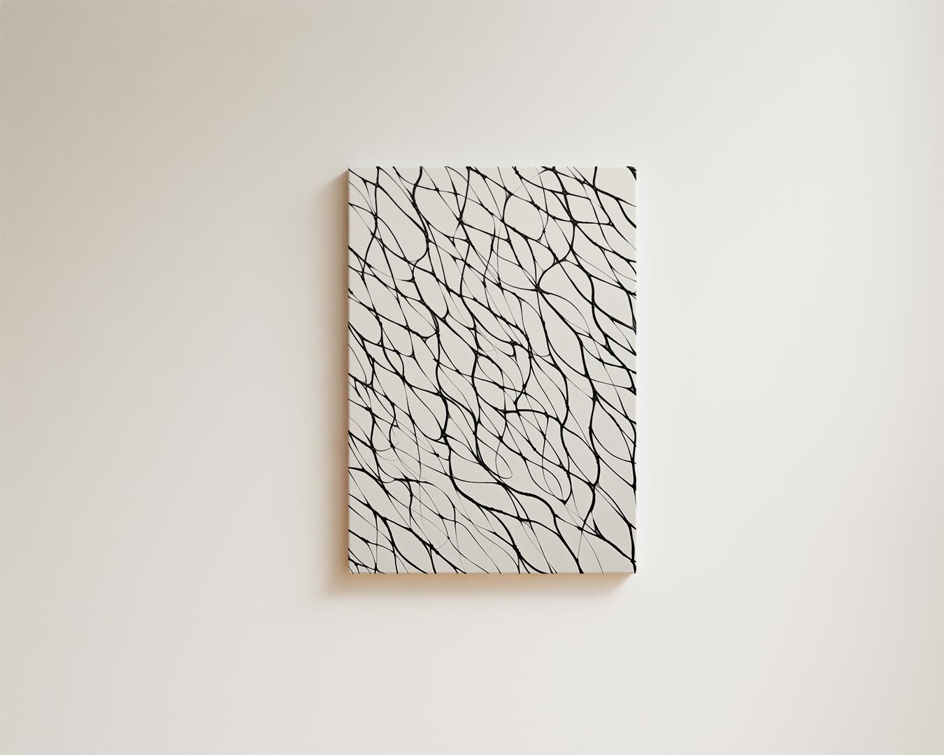 Web van Zwarte Lijnen Kunstwerk-canvas-dibond-plexiglas-wanddecoratie-WallArtistic