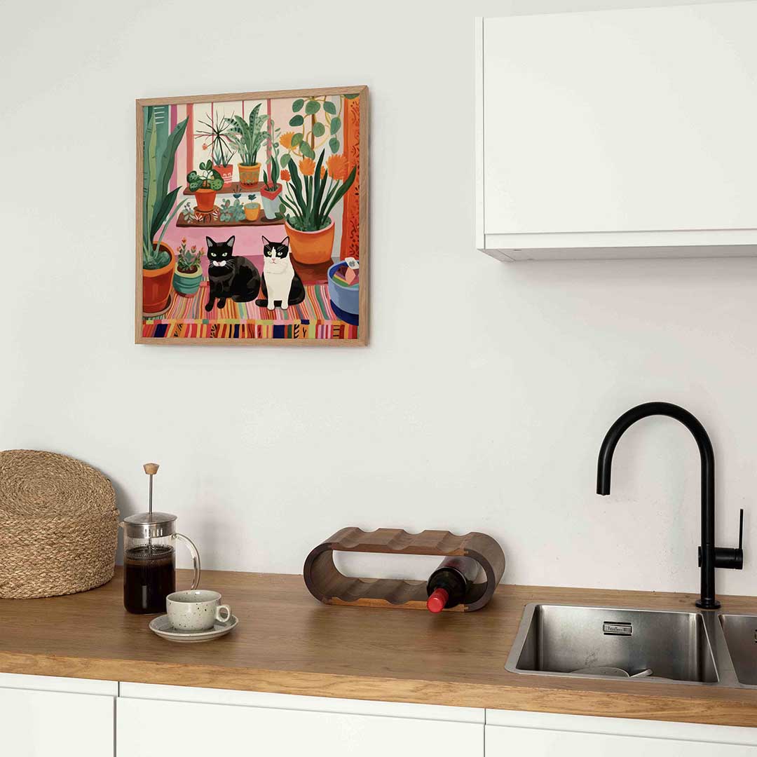 Katten en planten Poster