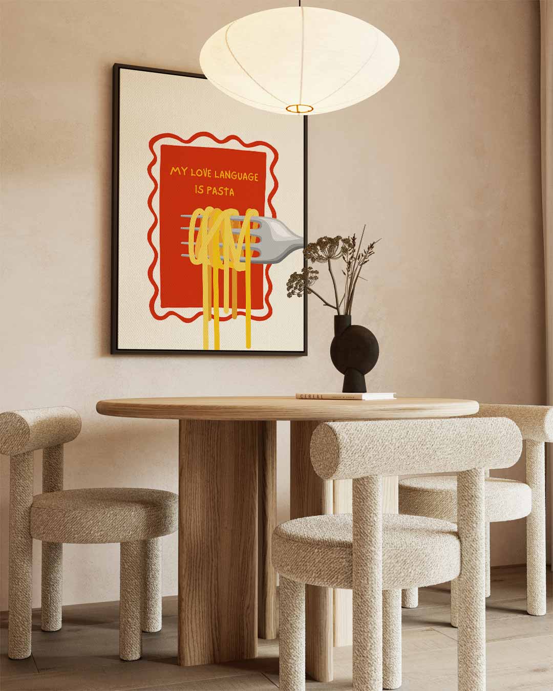 Pasta Liefde Teken Kunstwerk-canvas-dibond-plexiglas-wanddecoratie-WallArtistic
