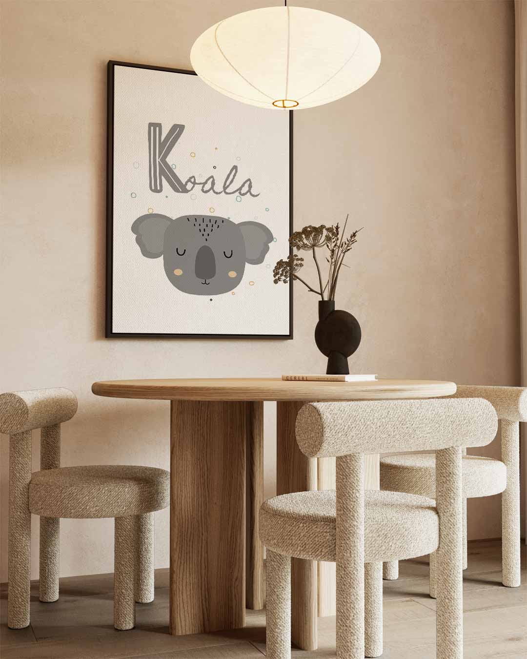 Schattige Koala Illustratie Kunstwerk-canvas-dibond-plexiglas-wanddecoratie-WallArtistic