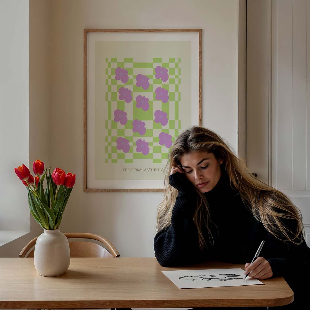 Bloemenweelde Checkerboard Poster-WallArtistic
